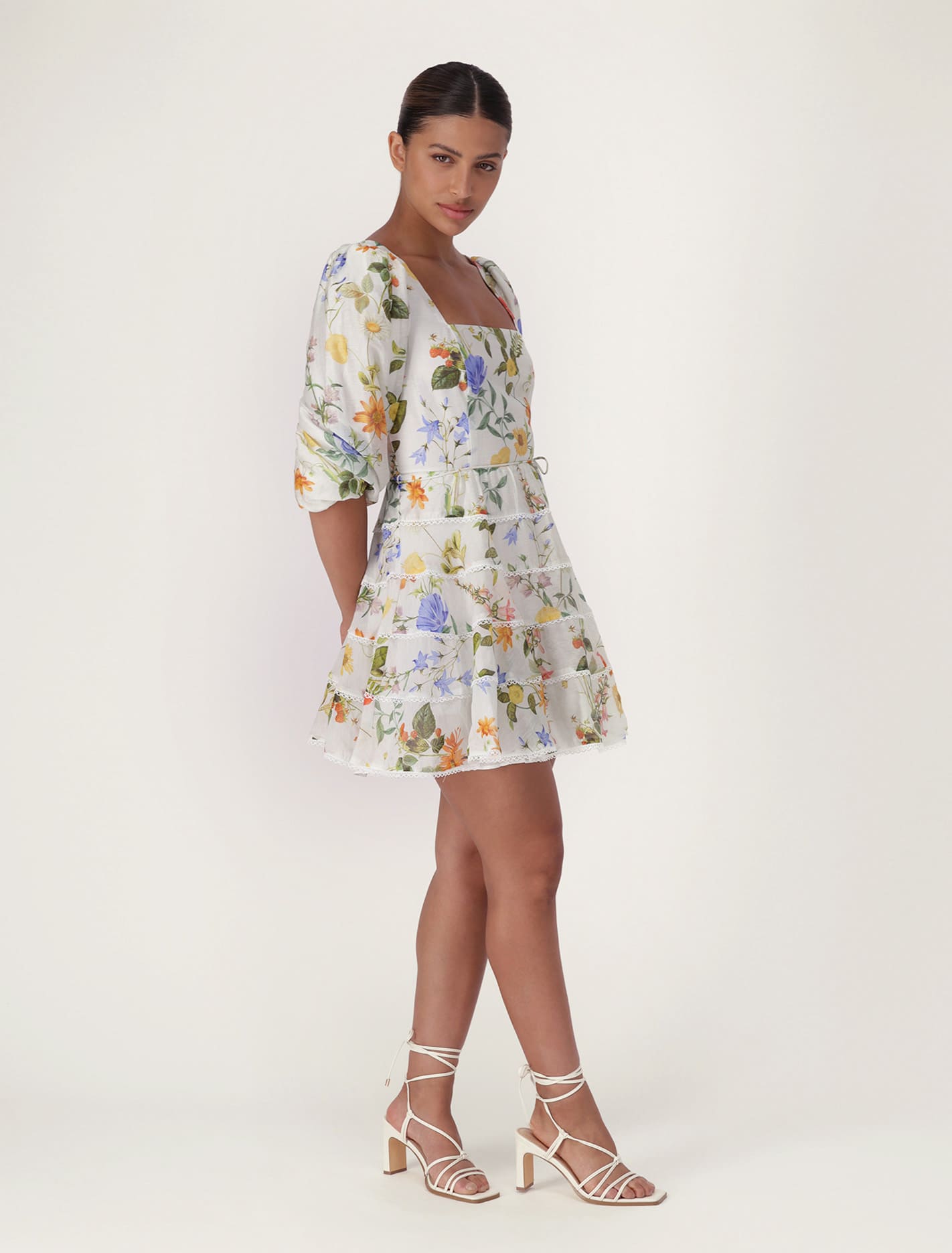 Esmie Tiered Floral Skater Dress Forever New