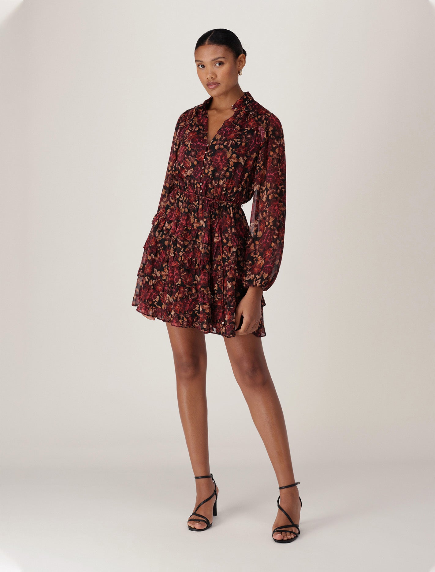 Alissa Ruffle Mini Dress Ruby Hardwick Floral