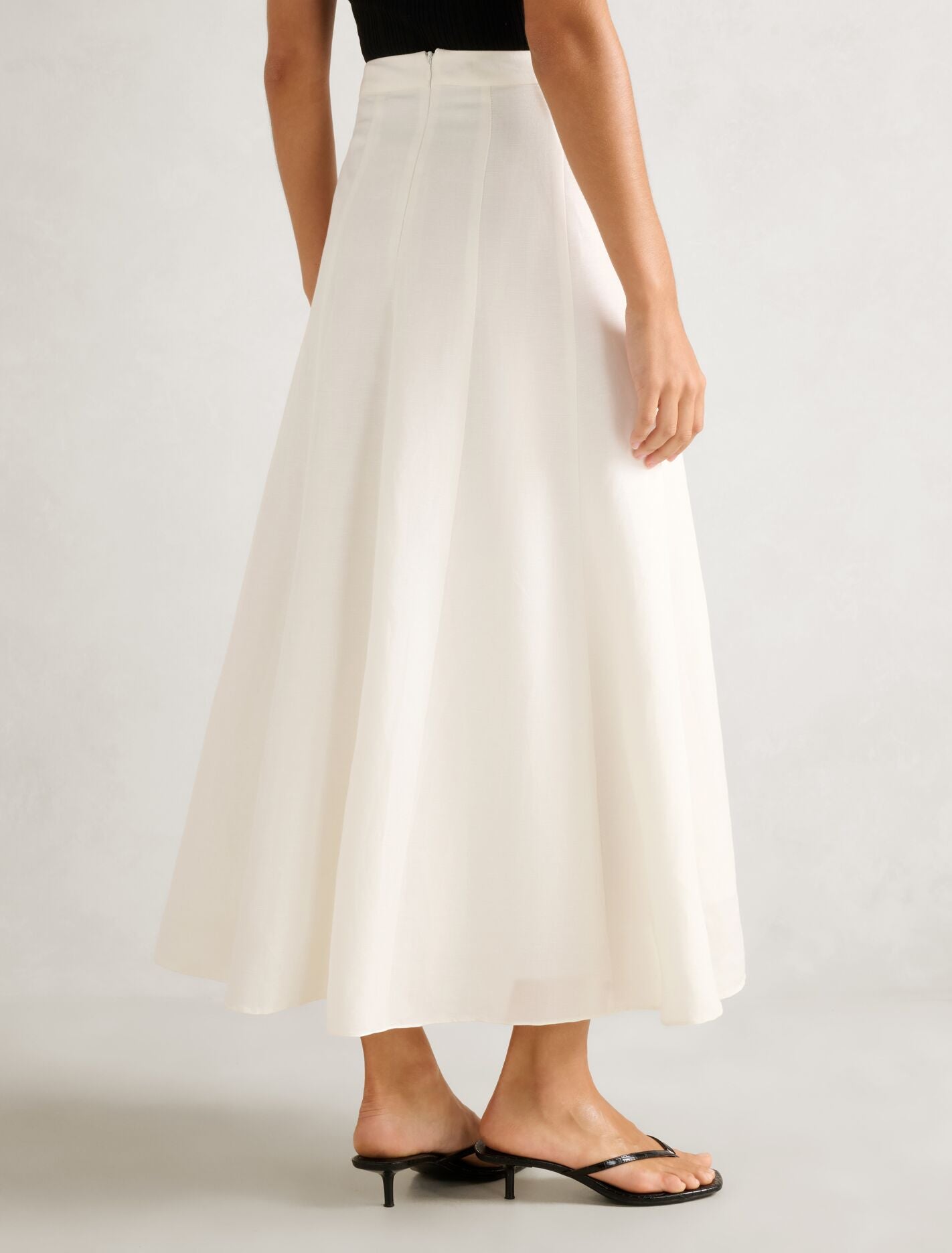 Georgina Linen Blend Midi Skirt Forever New