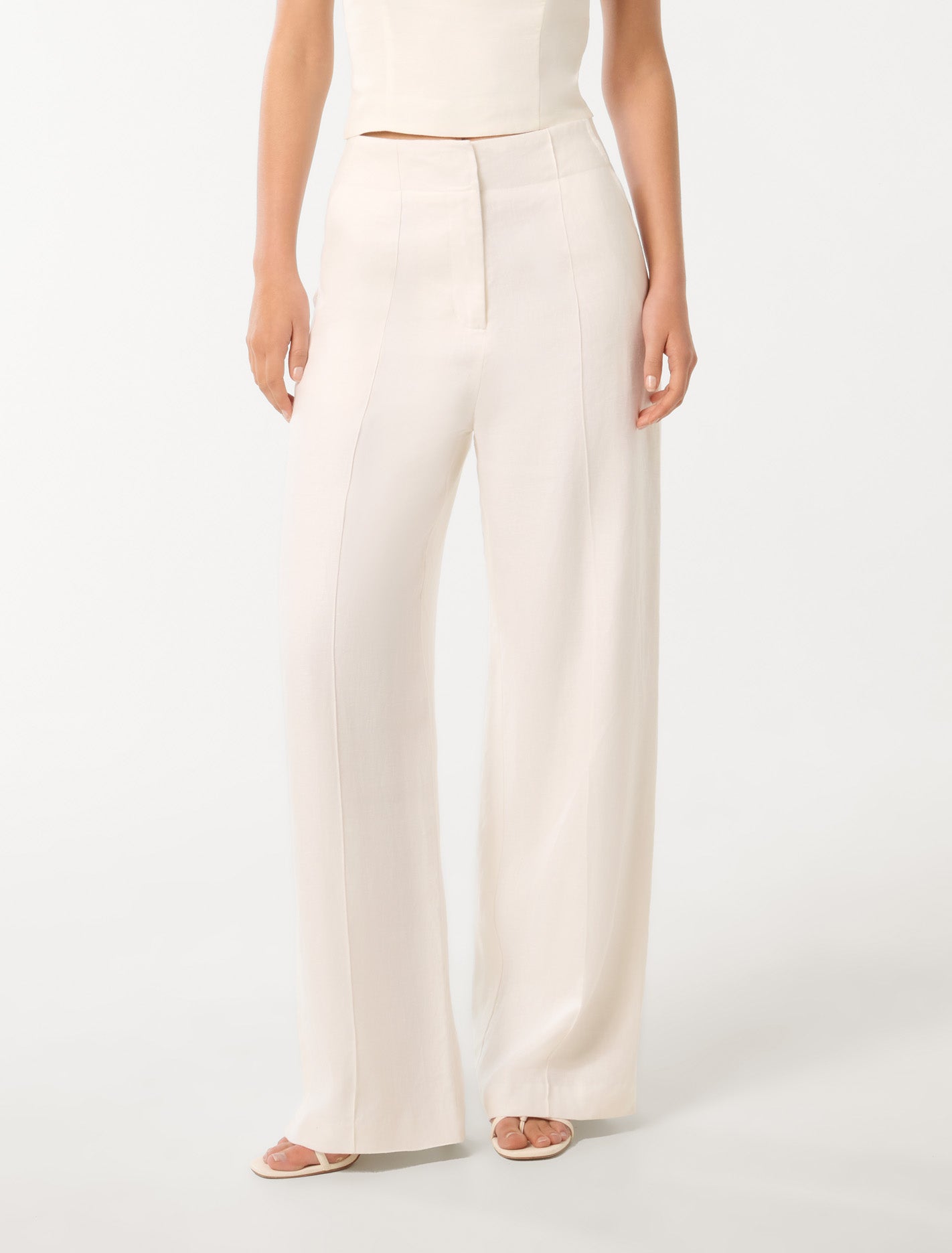 Posey Linen Wide Leg Pants Porcelain Forever New