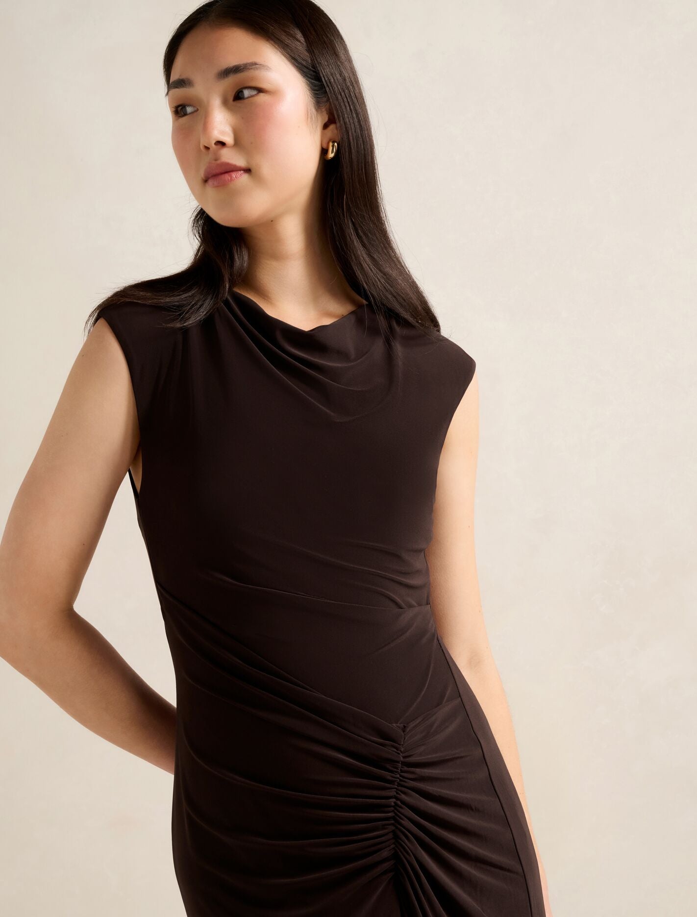 Carrie Draped Bodycon Midi Dress
