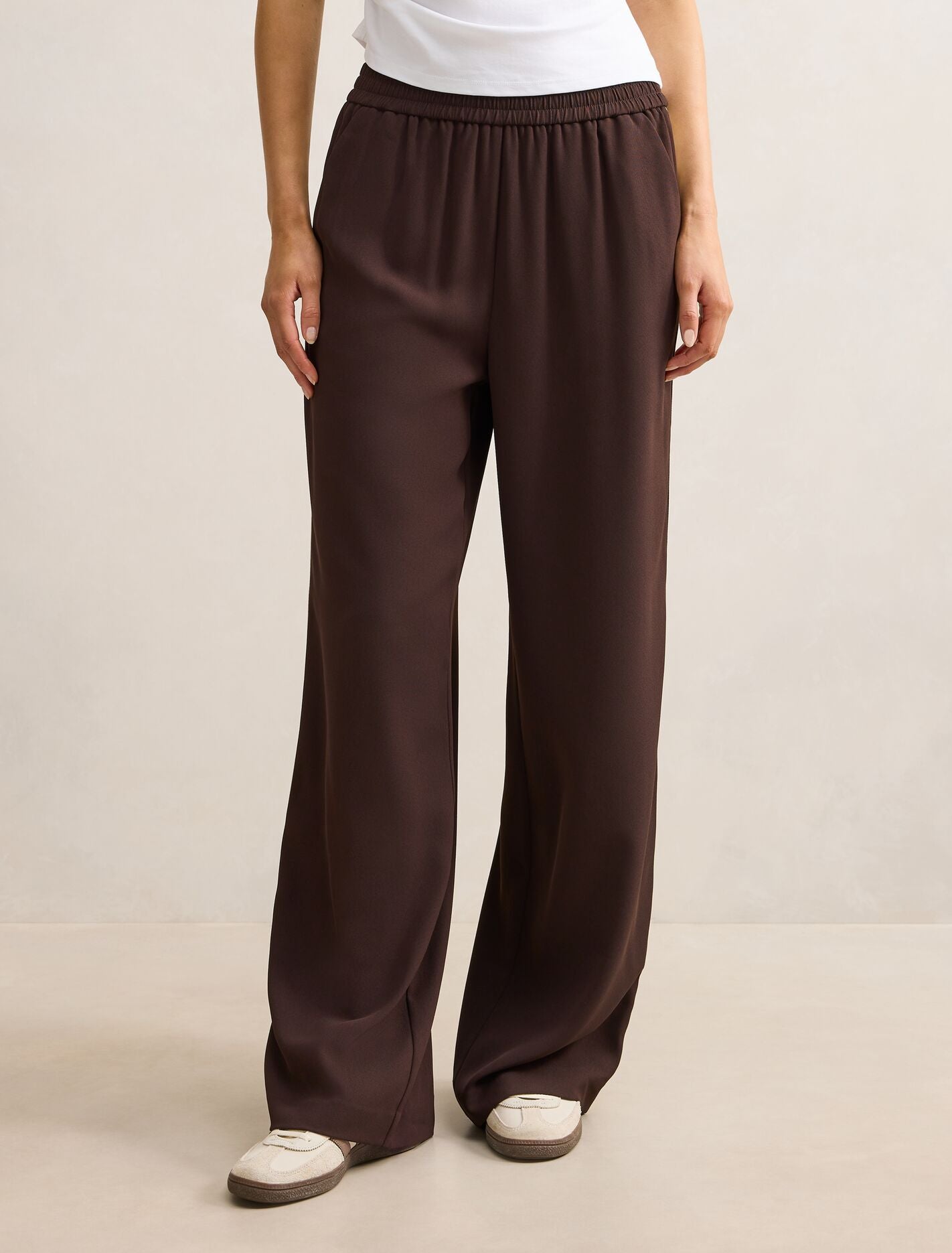 Aleyna Side Stripe Wide Leg Pants Chocolate | Forever New