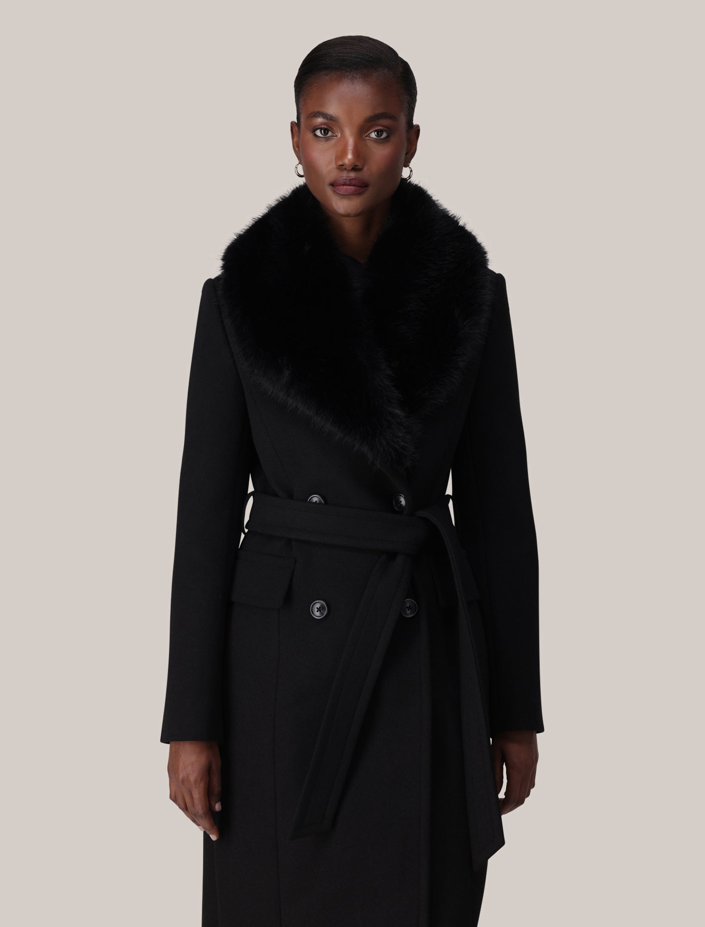 Chelsea Double Breasted Fur Collar Coat Forever New