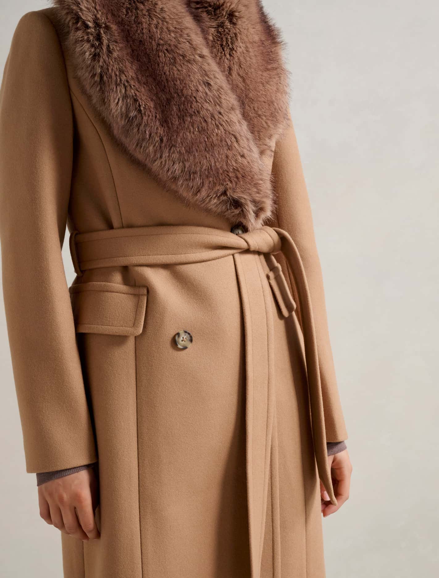 Chelsea Double Breasted Fur Collar Coat Forever New