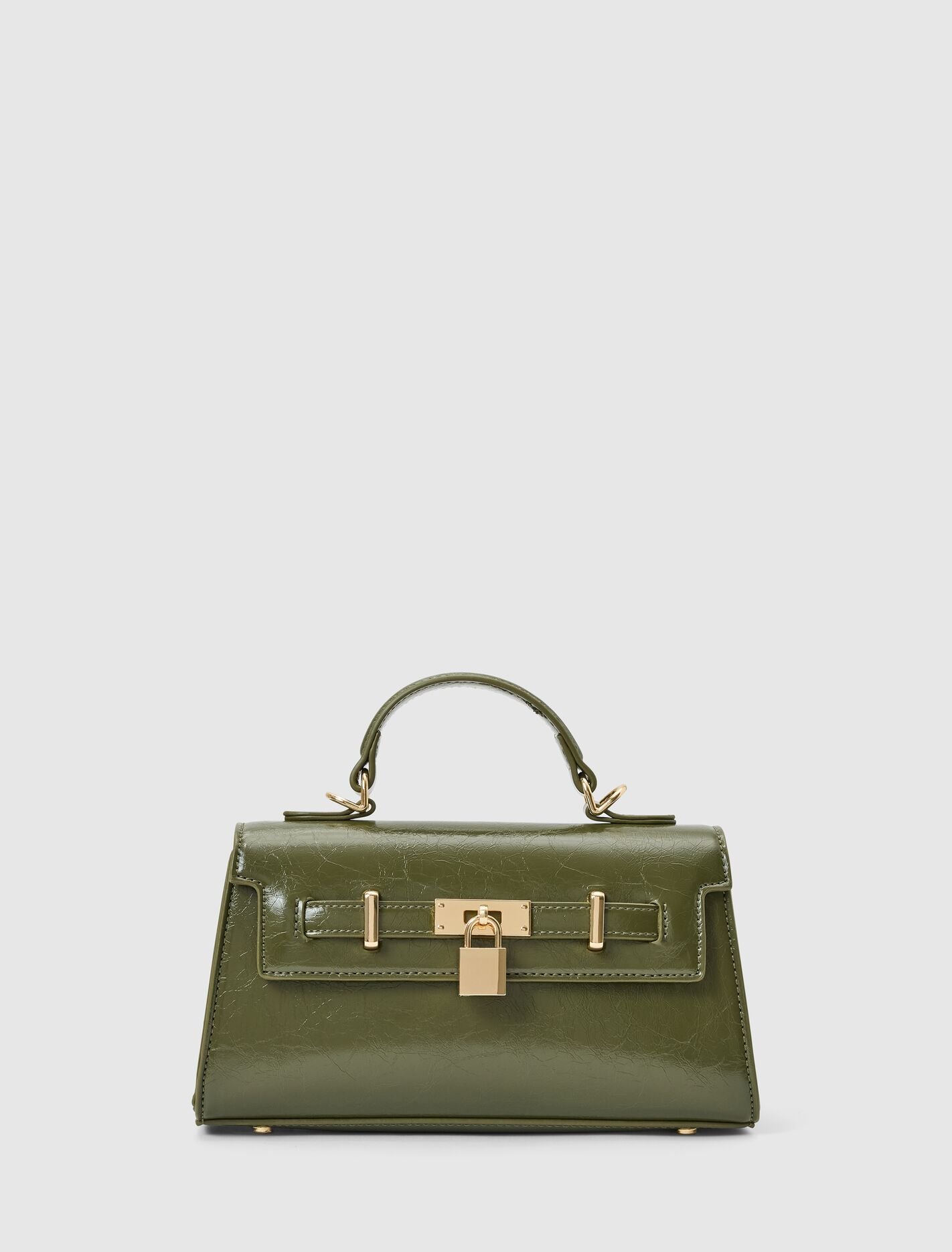 Liana Lock Detail Top Handle Bag 0 Olive Forever New