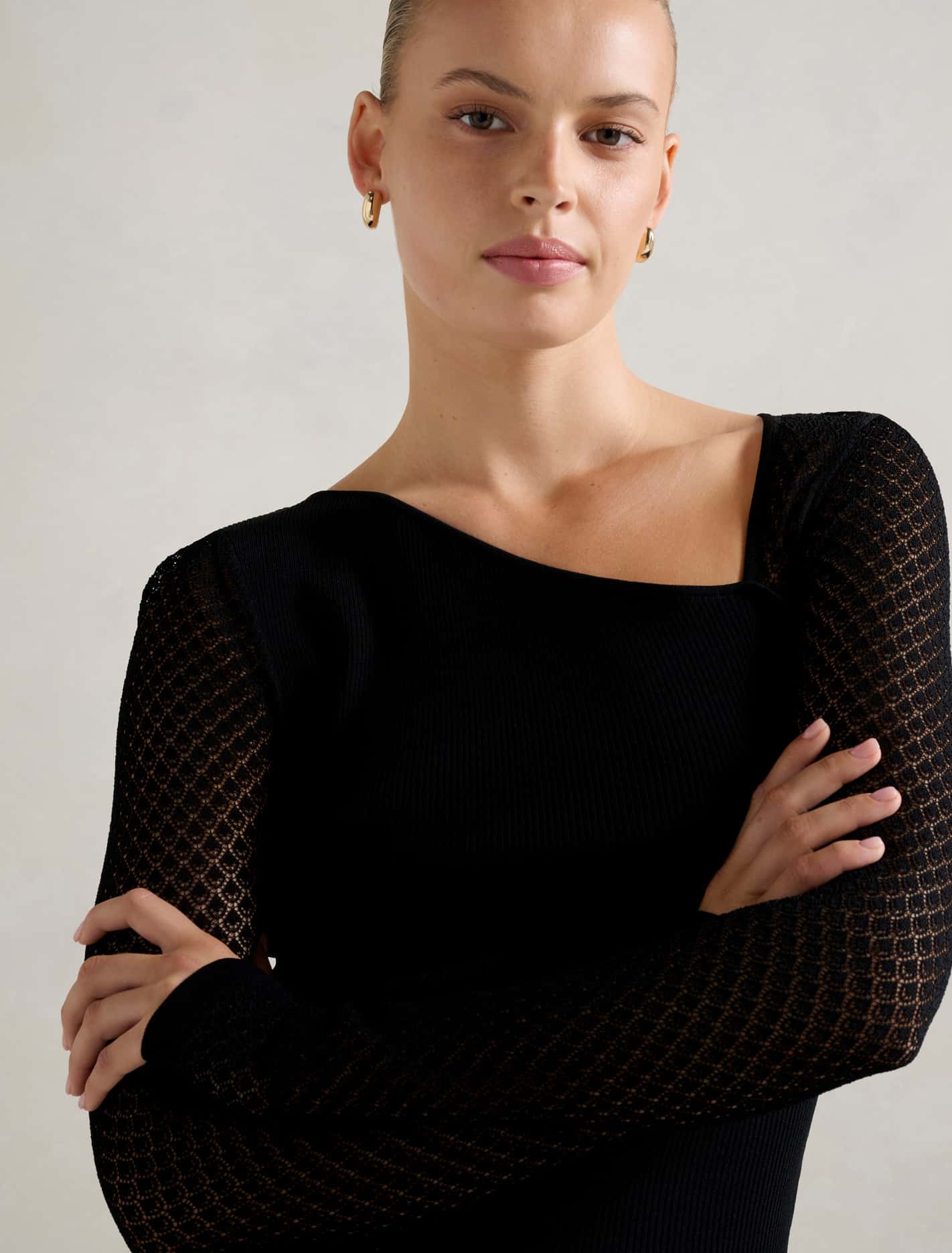 Keira Stitch Detail Knit Top Forever New