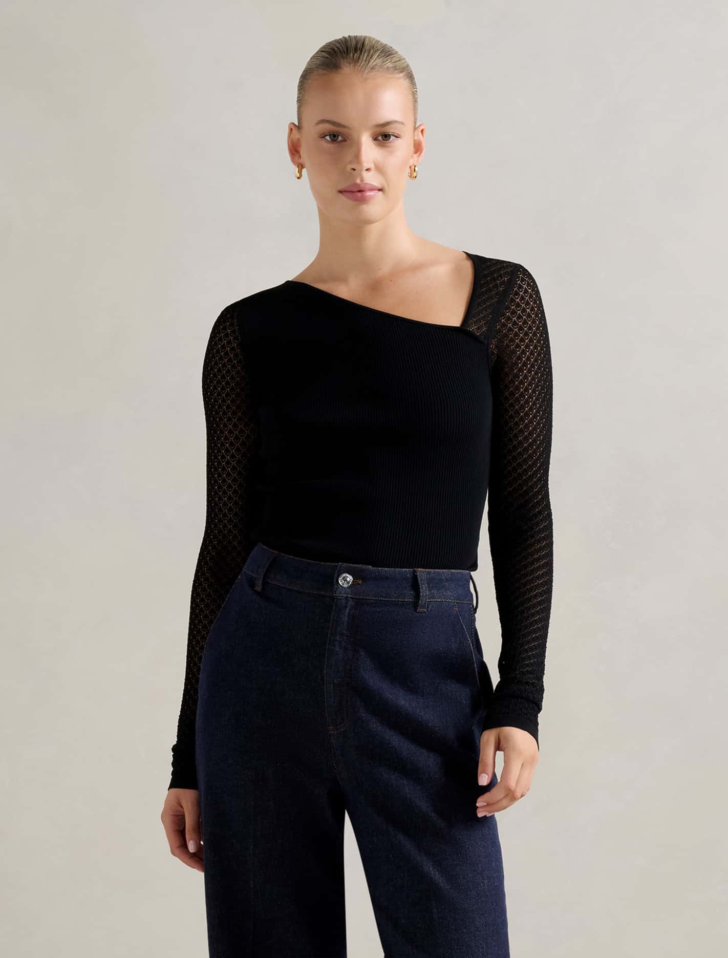 Keira Stitch Detail Knit Top Forever New