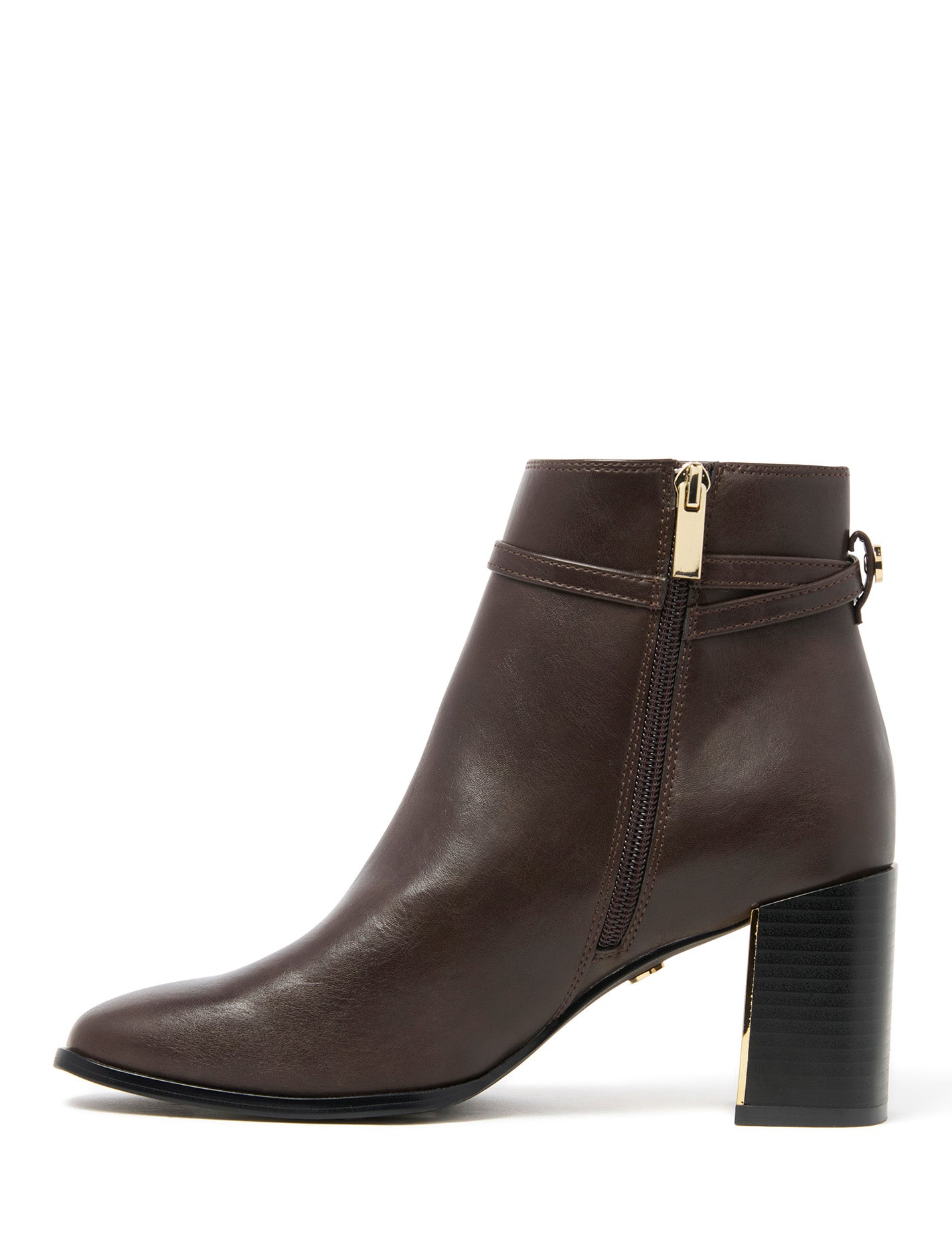 Sadie Strapping Trim Block Heel Ankle Boot Forever New