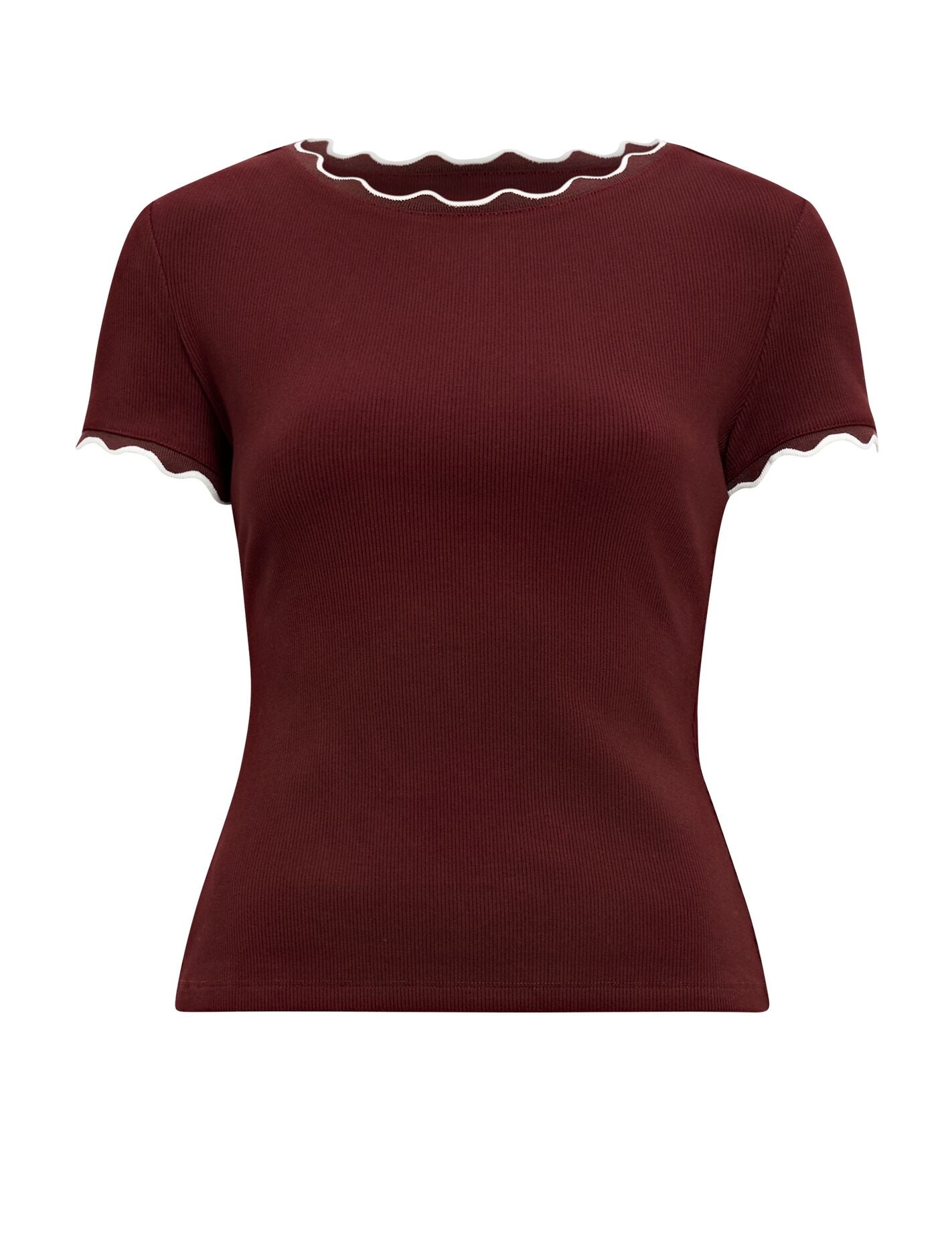 Rebecca Scallop Trim T-Shirt Forever New