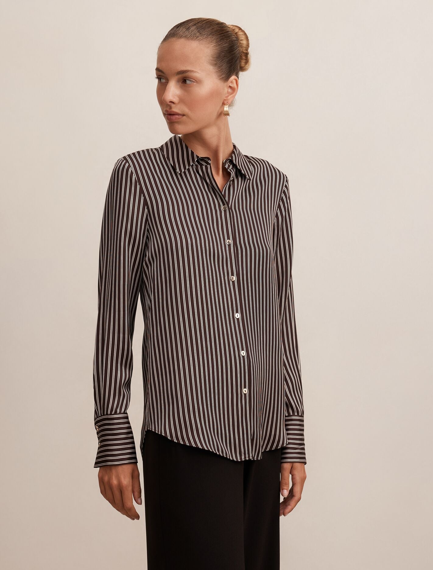 Coco Satin Shirt Baxter Stripe Forever New
