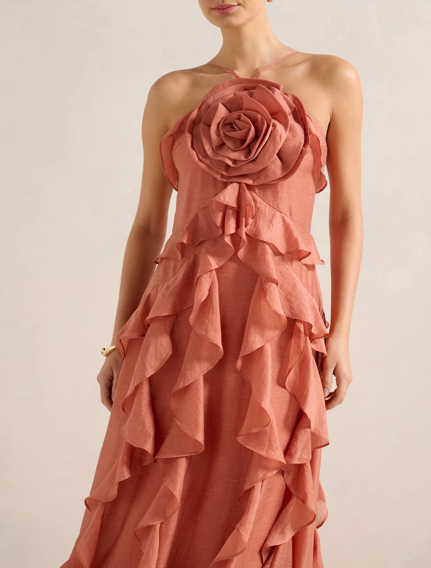 Celestia Flower Ruffle Midi Dress Forever New