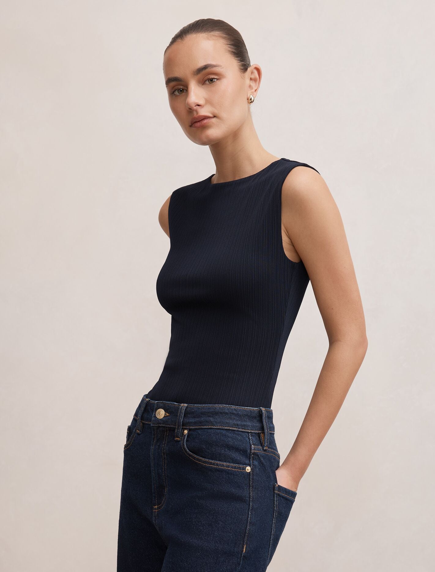 Frankie Boat Neck Tank Top Forever New