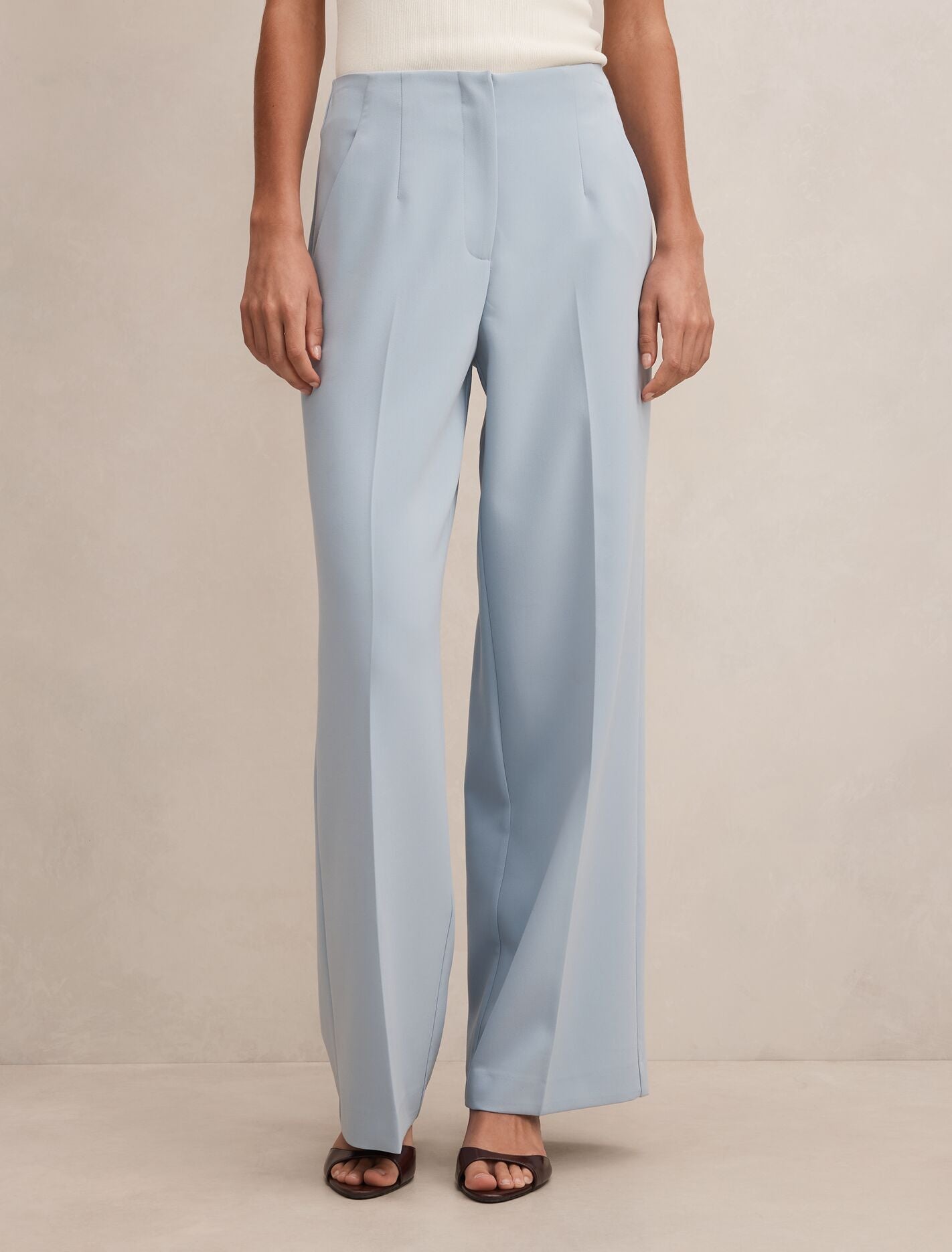 Lee Wide Leg Pants Sky Blue Suit | Forever New