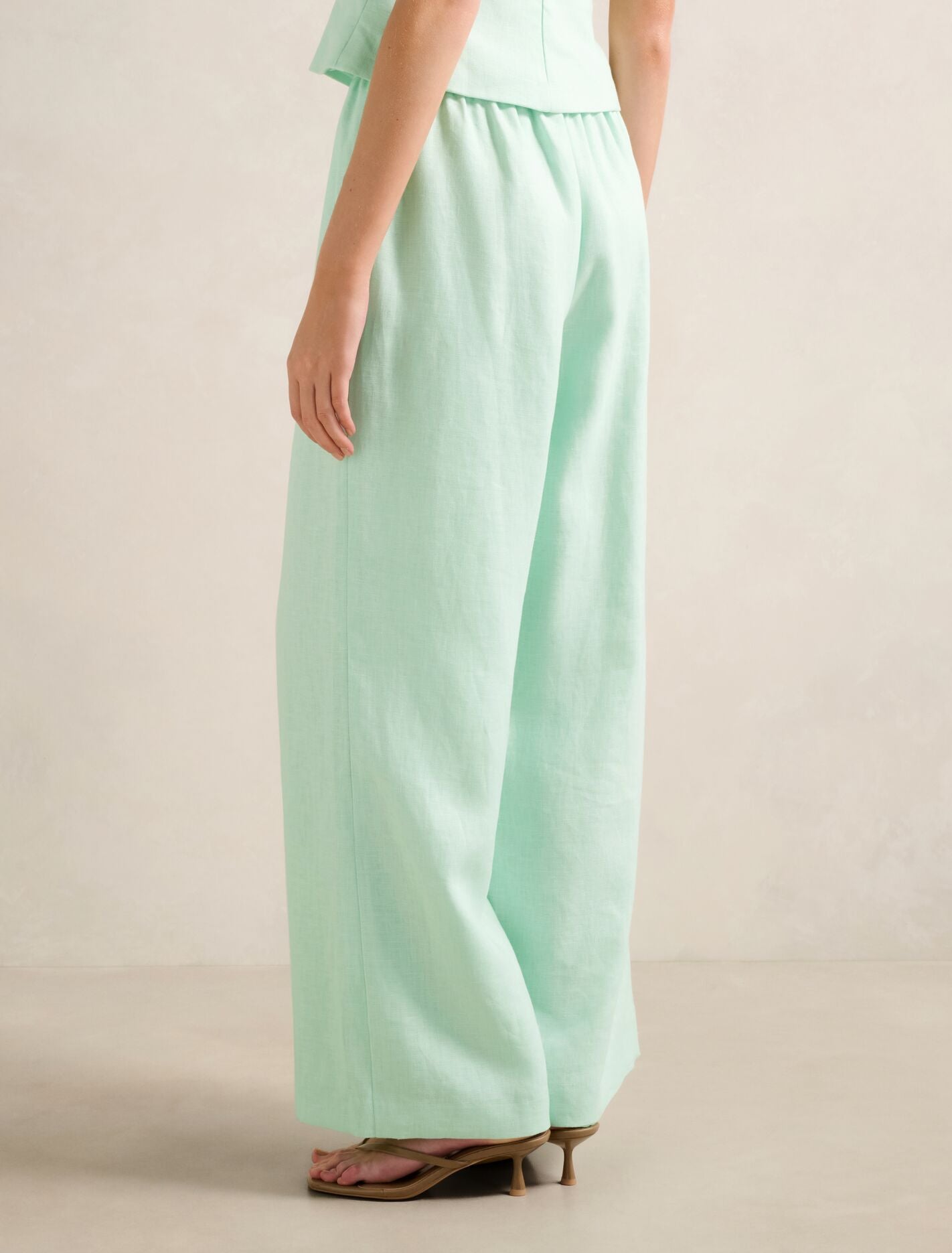 Ally Linen Elastic Wide Leg Pants