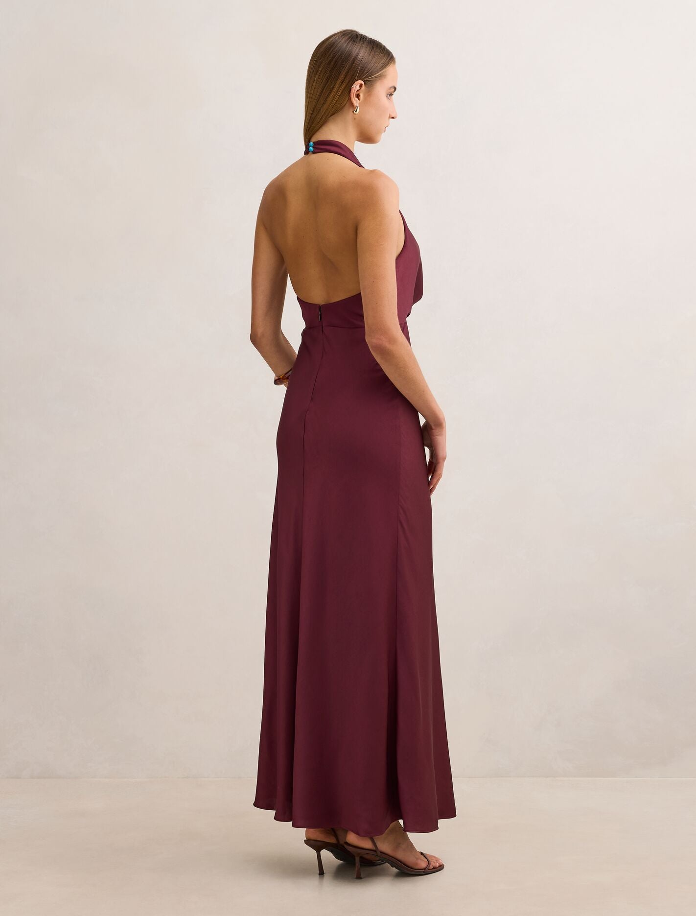 Becca Cowl Halter Satin Dress Forever New