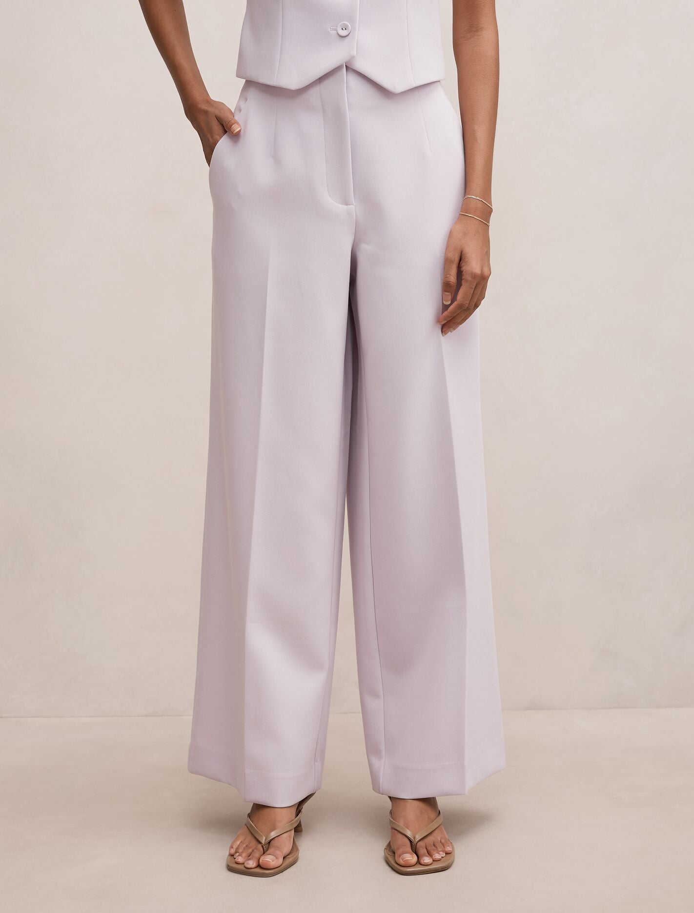 Lee Petite Wide Leg Pants Lilac Suit | Forever New