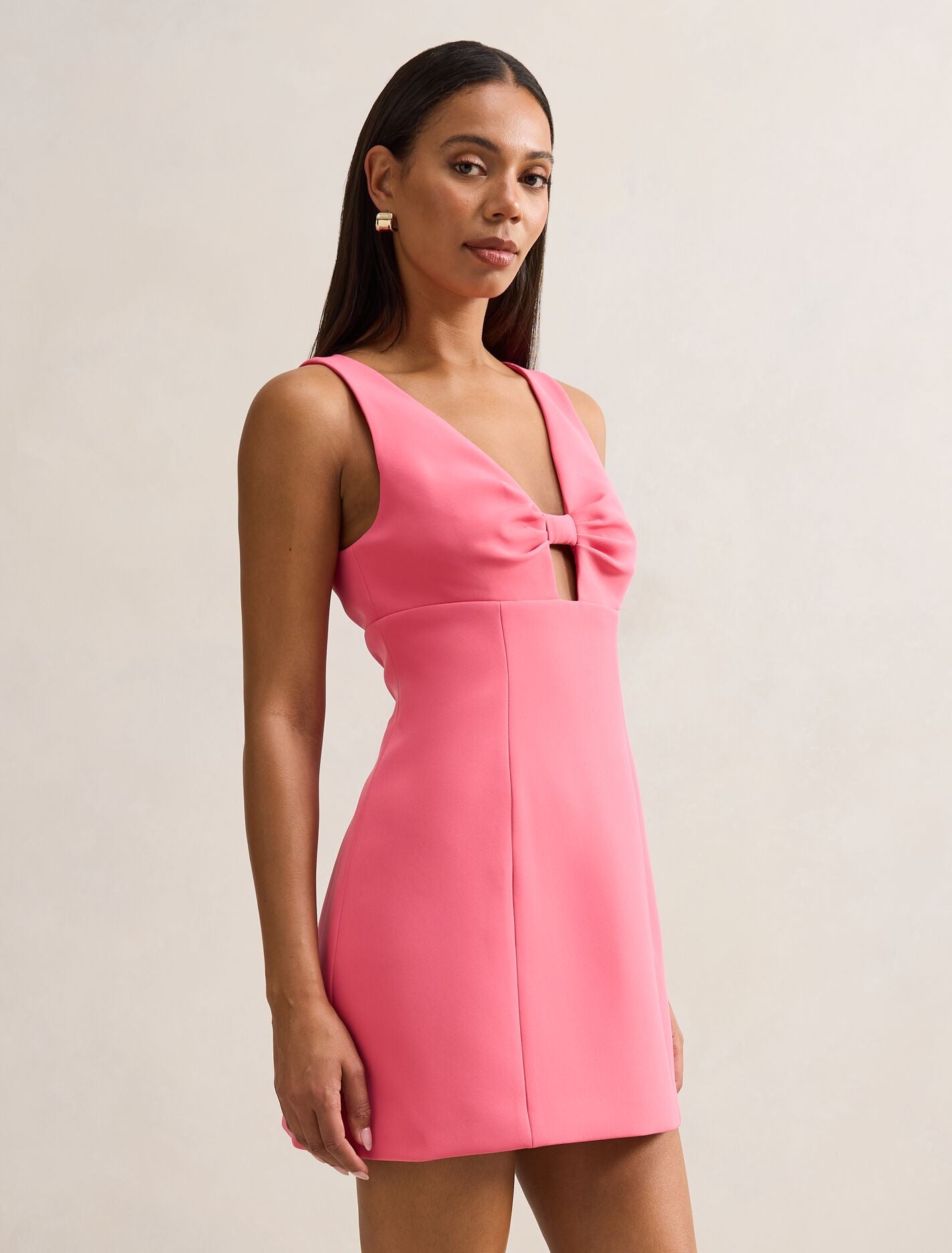 Indigo Knot Front Mini Dress Forever New