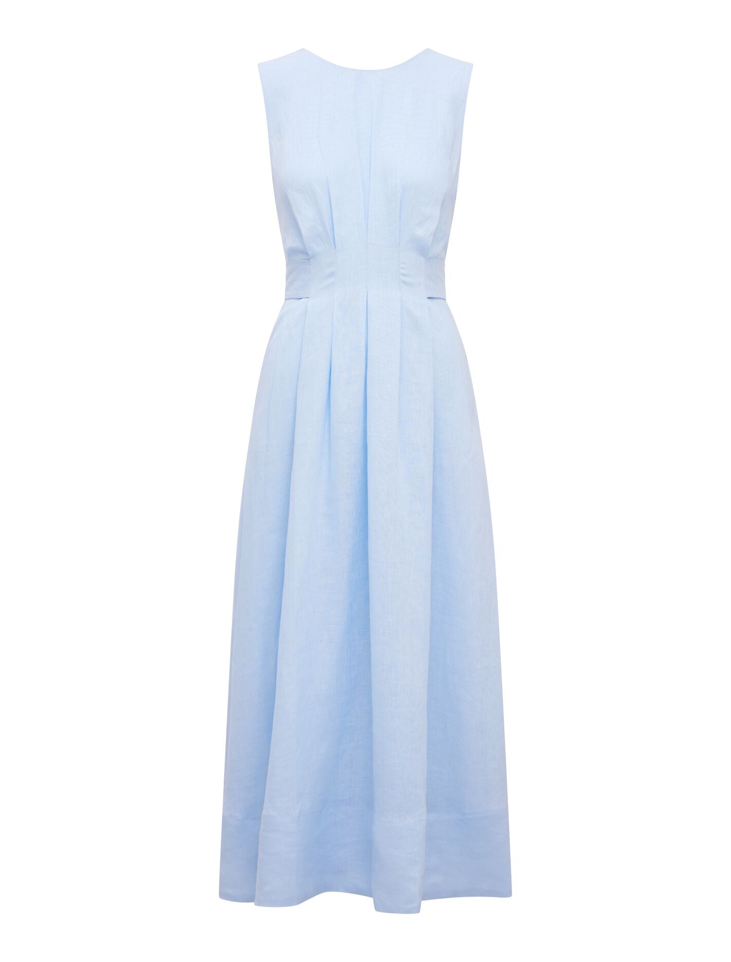 Rosie Linen Sleeveless Tuck Midi Dress Forever New