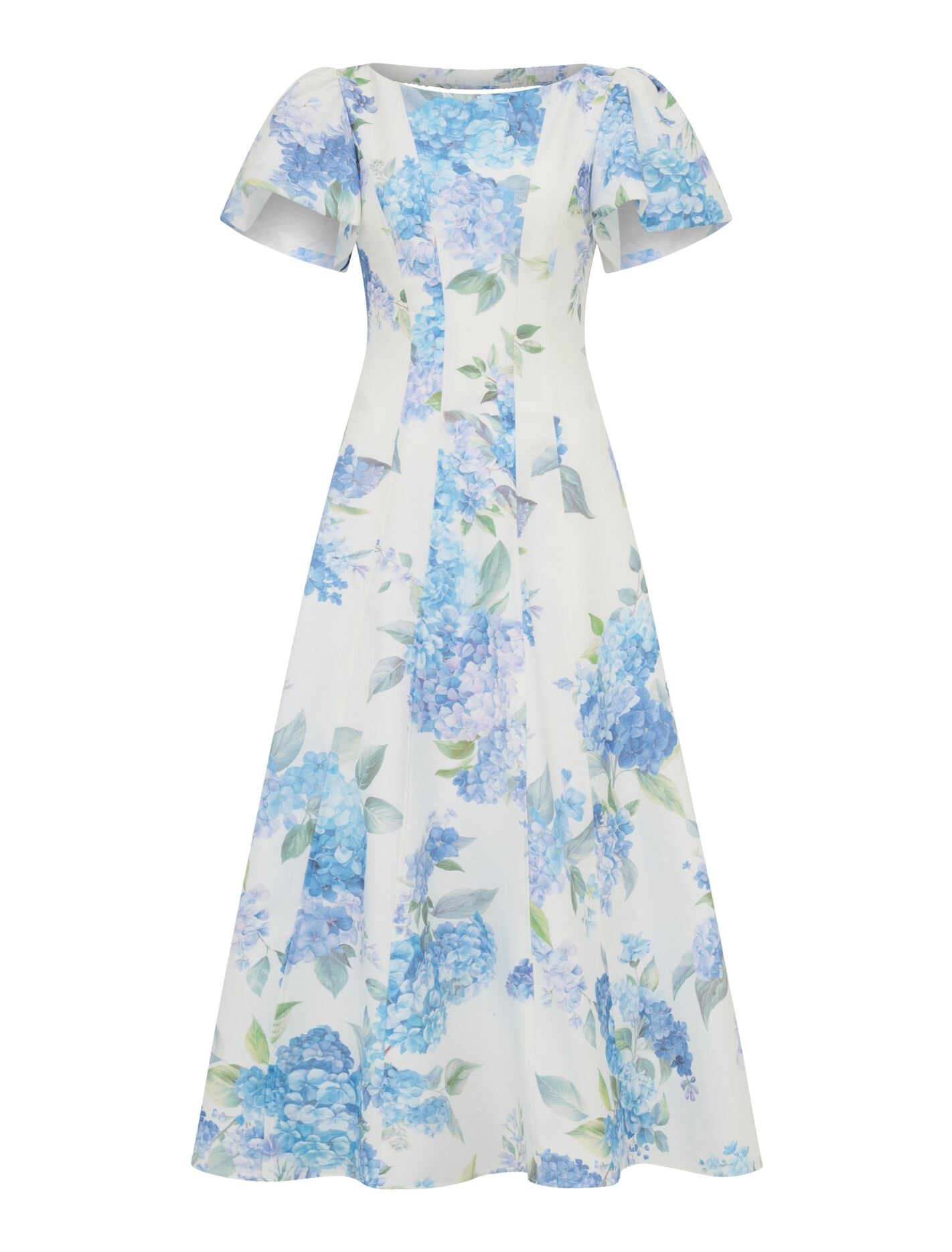 Kaya Printed Flutter Midi Dress