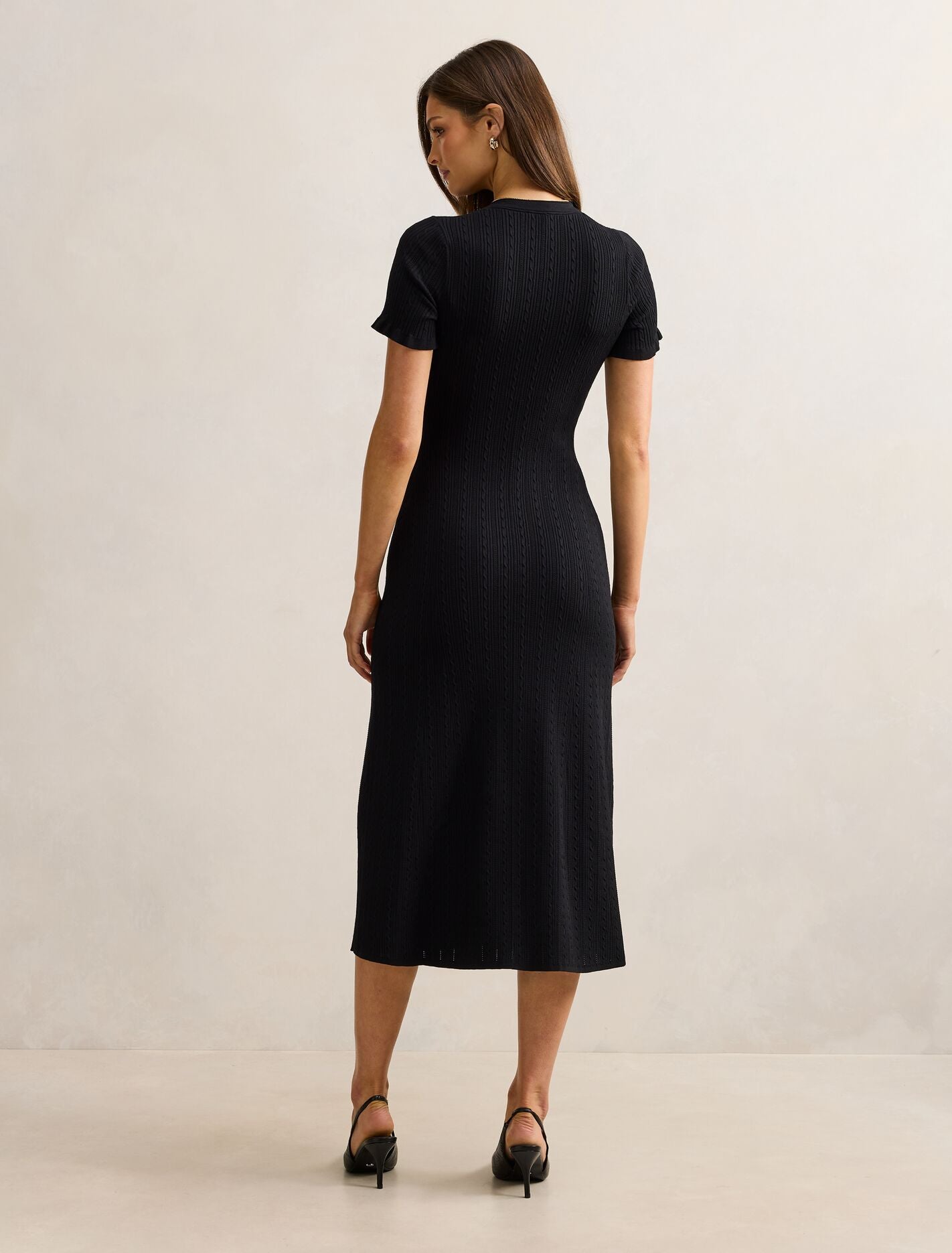 Violetta Stitch Interest Midi Dress Forever New