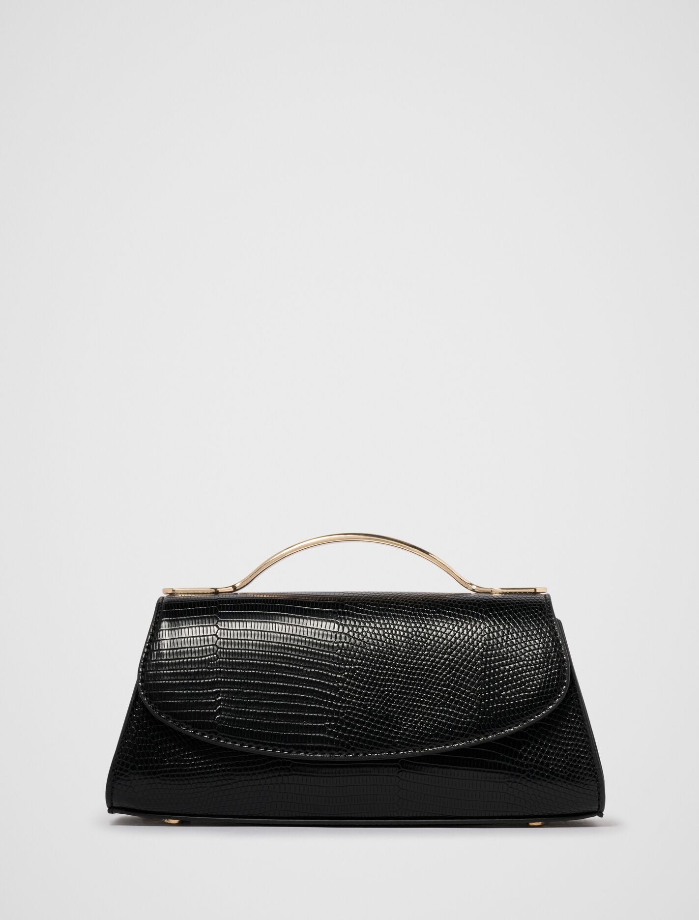 Noelle Small Metal Top Handle Bag 0 Black Lizard Forever New