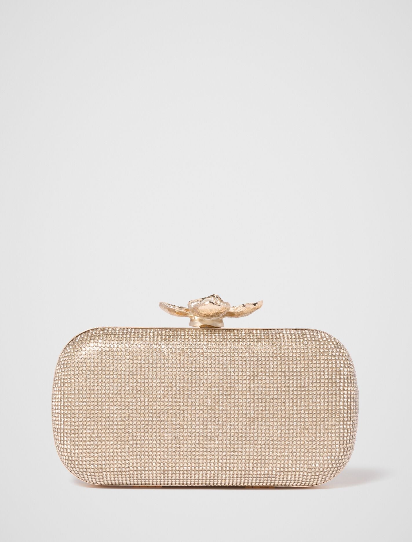 Callie Flower Clasp Jewel Hardcase Clutch 0 Gold Forever New