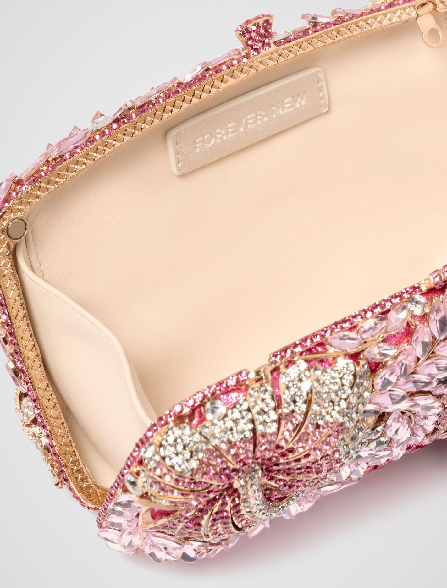 Everly Orchid Flower Clasp Hardcase Clutch Forever New