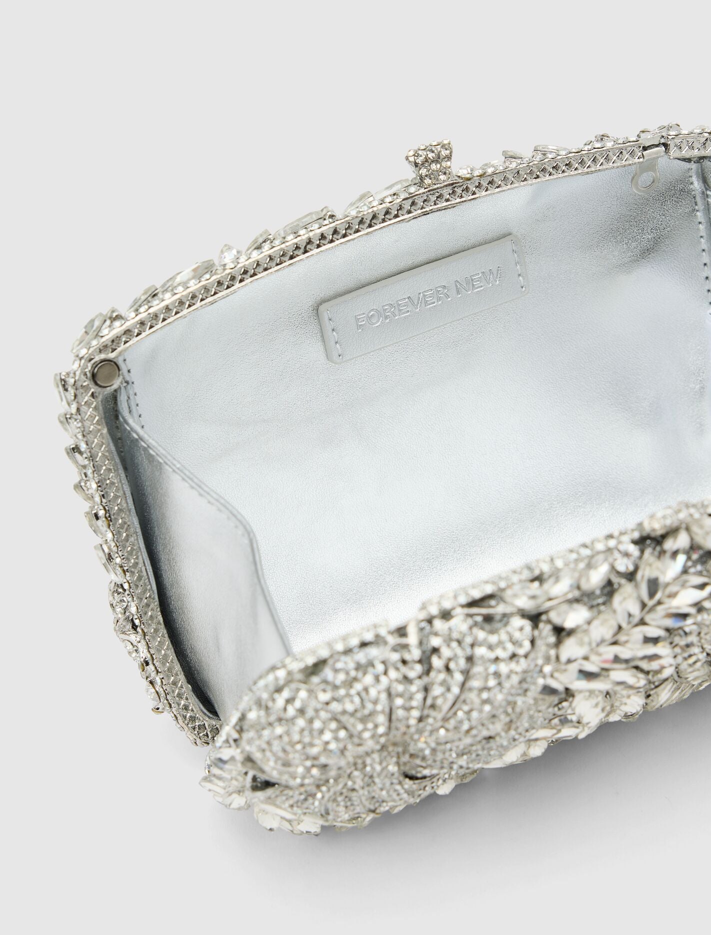 Everly Orchid Flower Clasp Hardcase Clutch Forever New