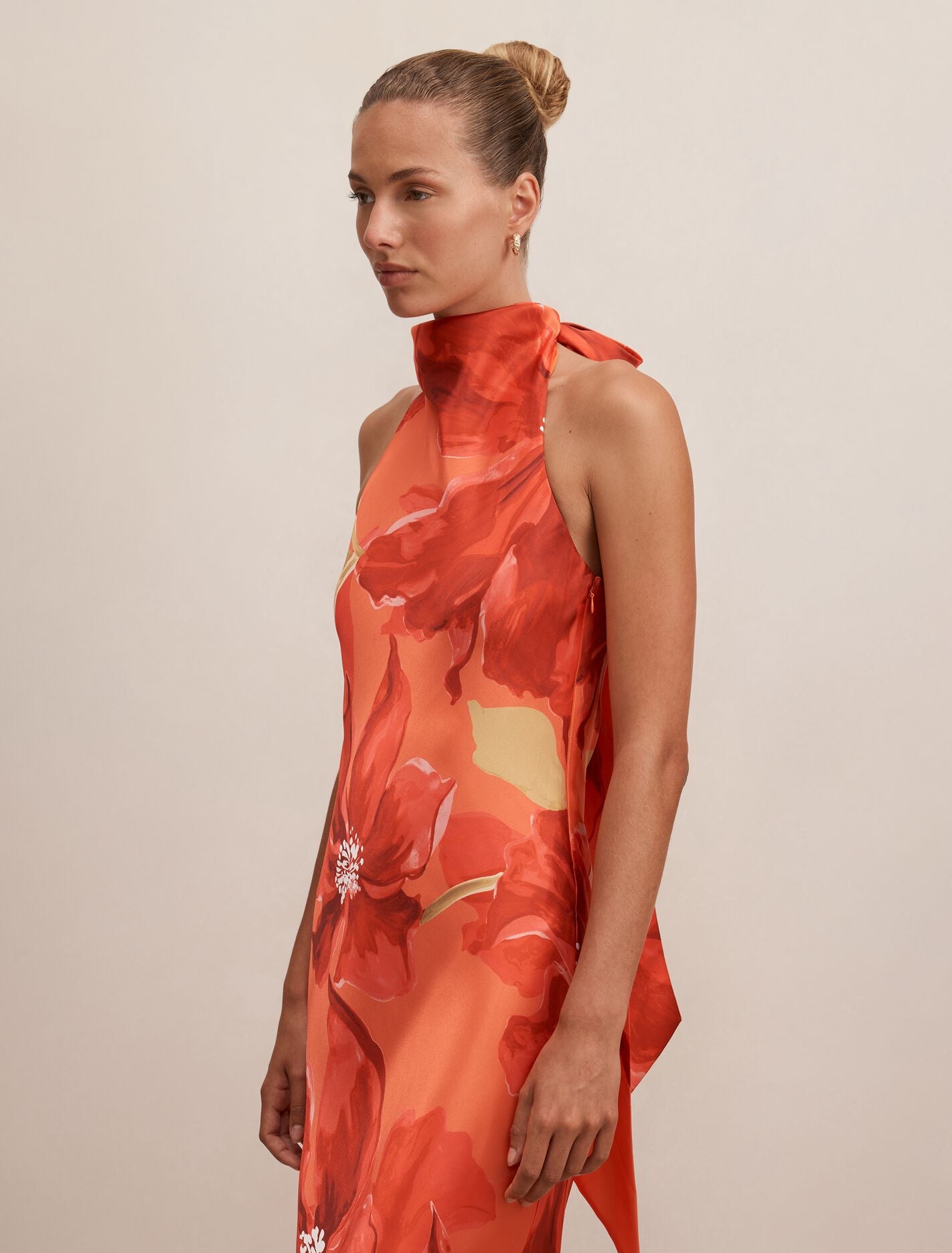 Clementine High Neck Satin Maxi Dress Forever New