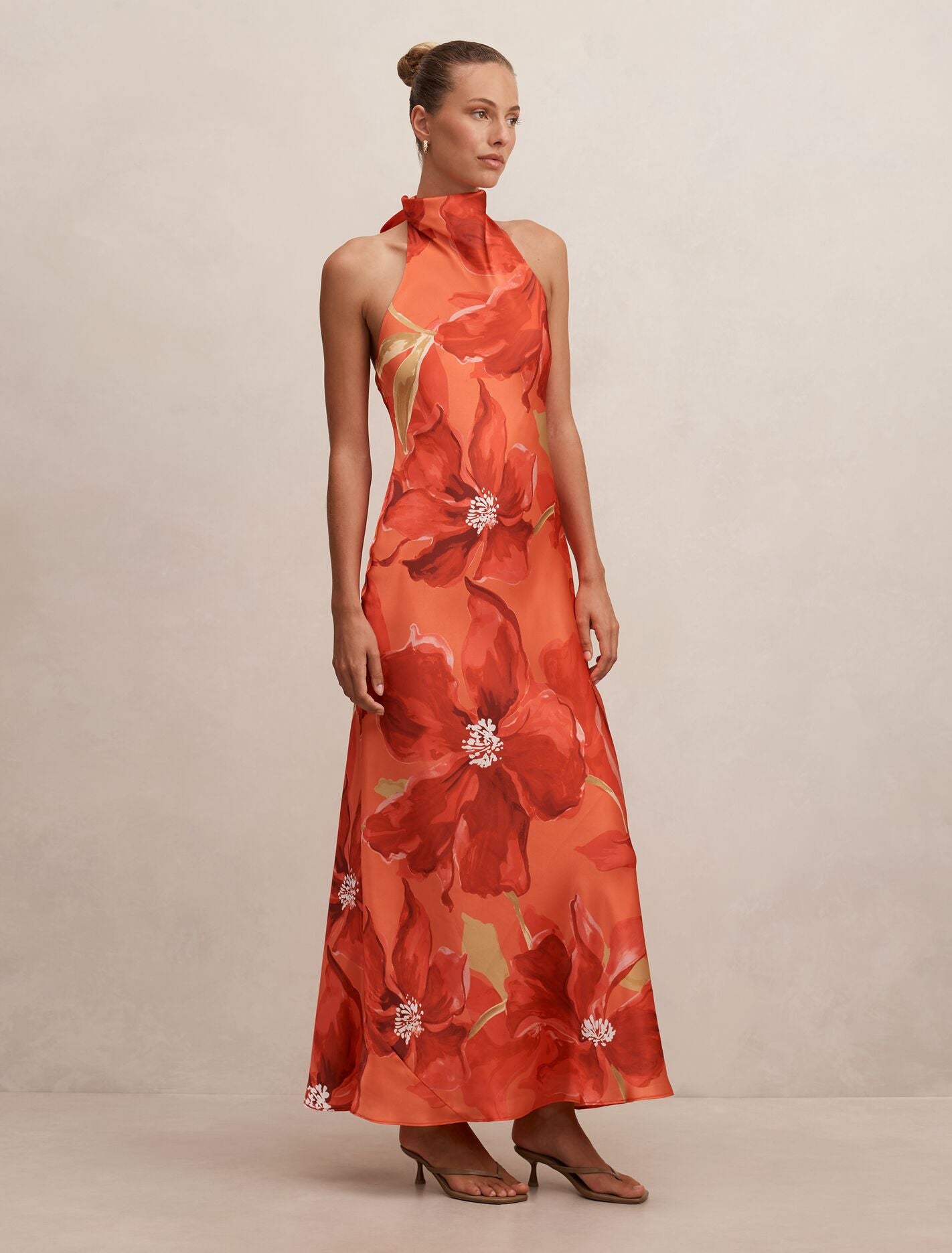 Clementine High Neck Satin Maxi Dress Forever New