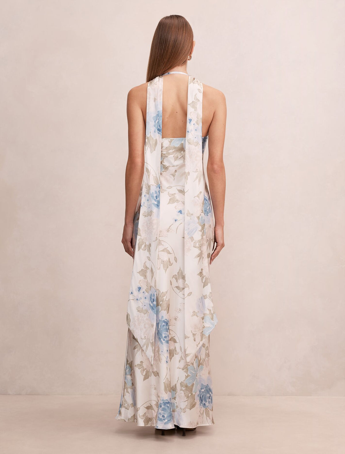 Clementine High Neck Satin Maxi Dress