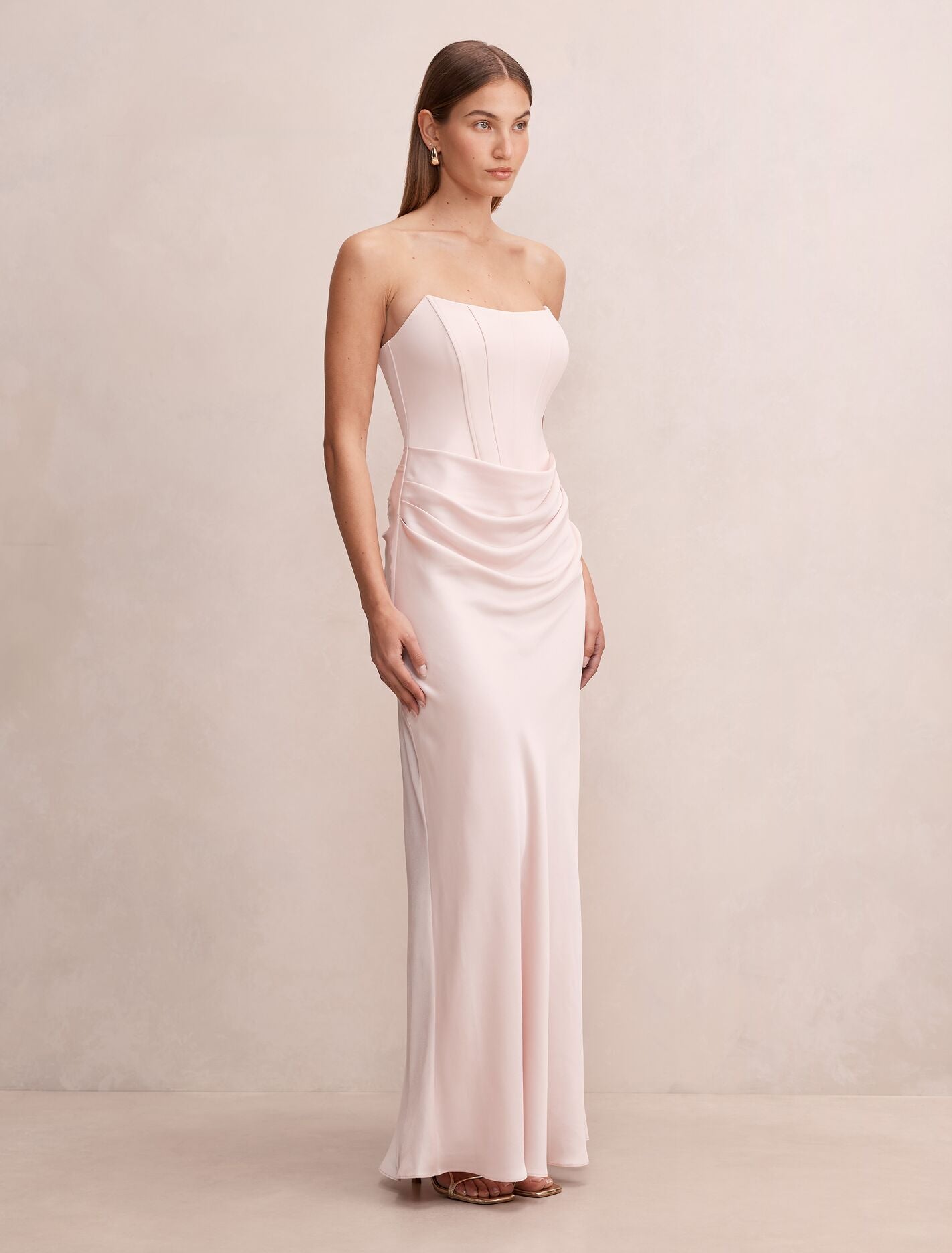 Isra Drape Strapless Maxi Dress