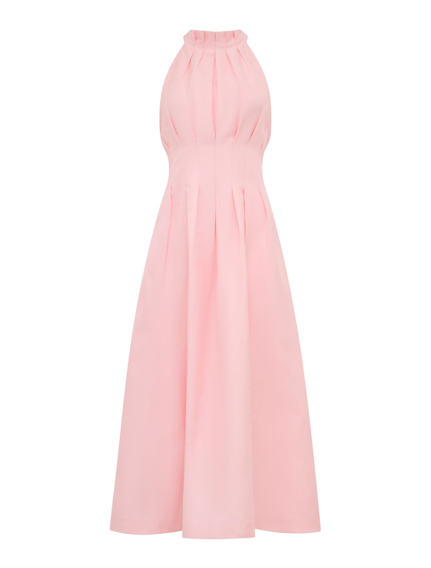 Miller Pleat Halter Midi Dress