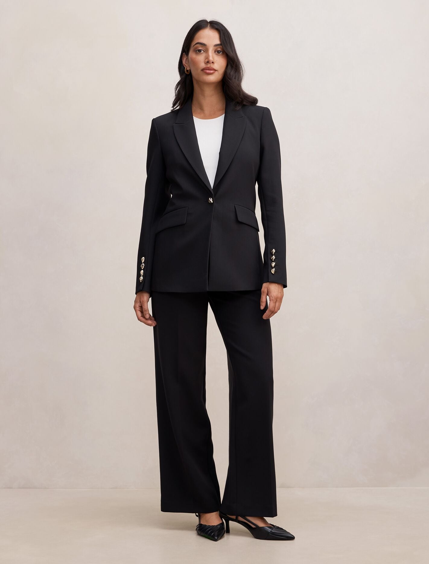 Trixie Gold Button Blazer Forever New