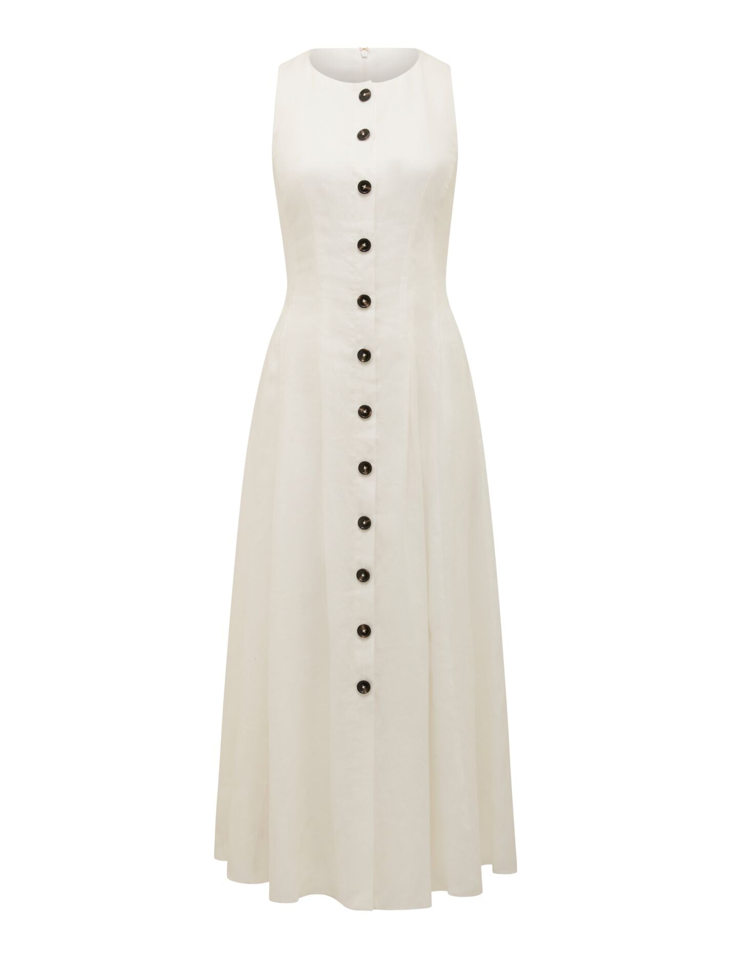 Pia Button Front Linen Midi Dress Forever New