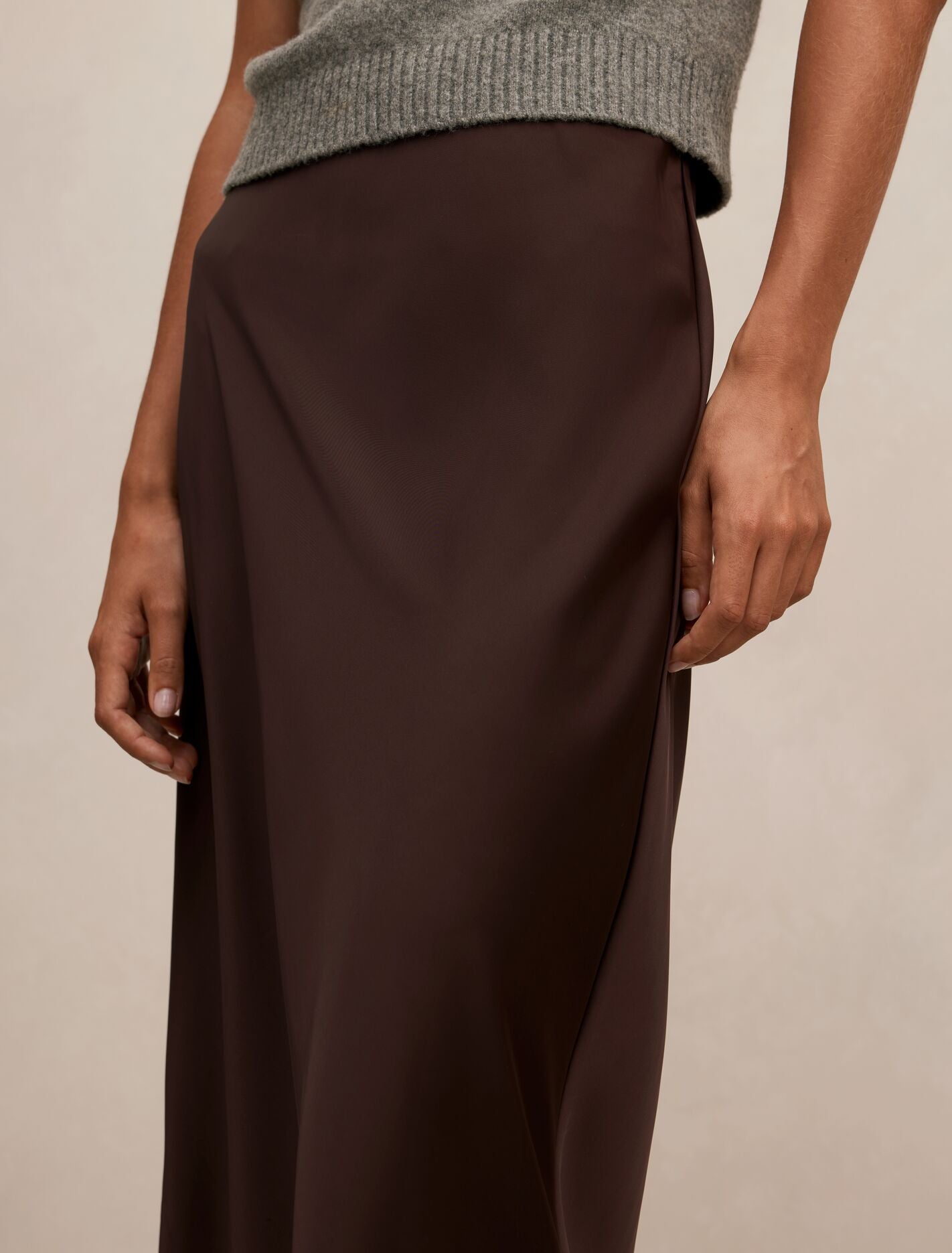 Sally Satin Column Midi Skirt Forever New