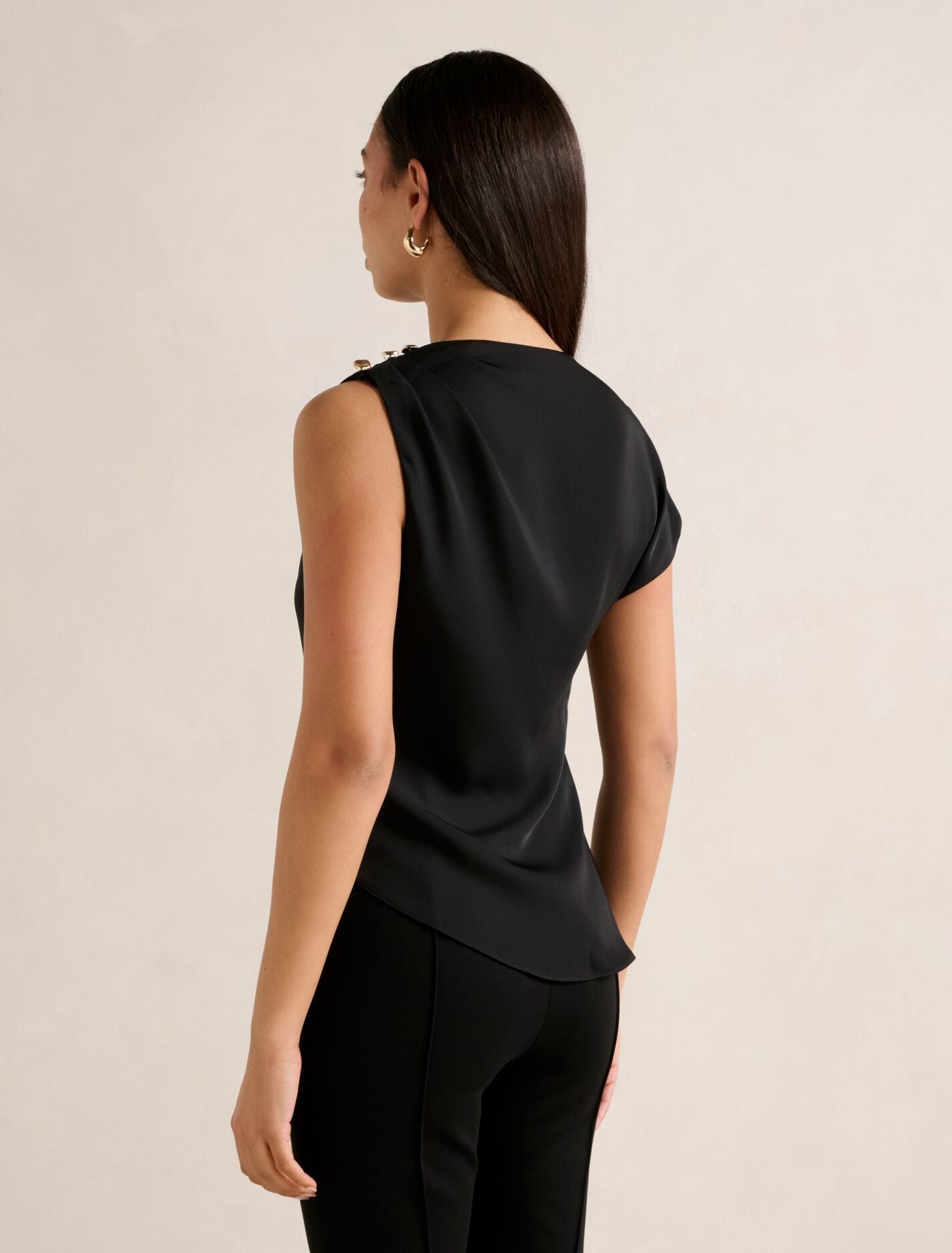 Aubery Asymmetric Draped Top
