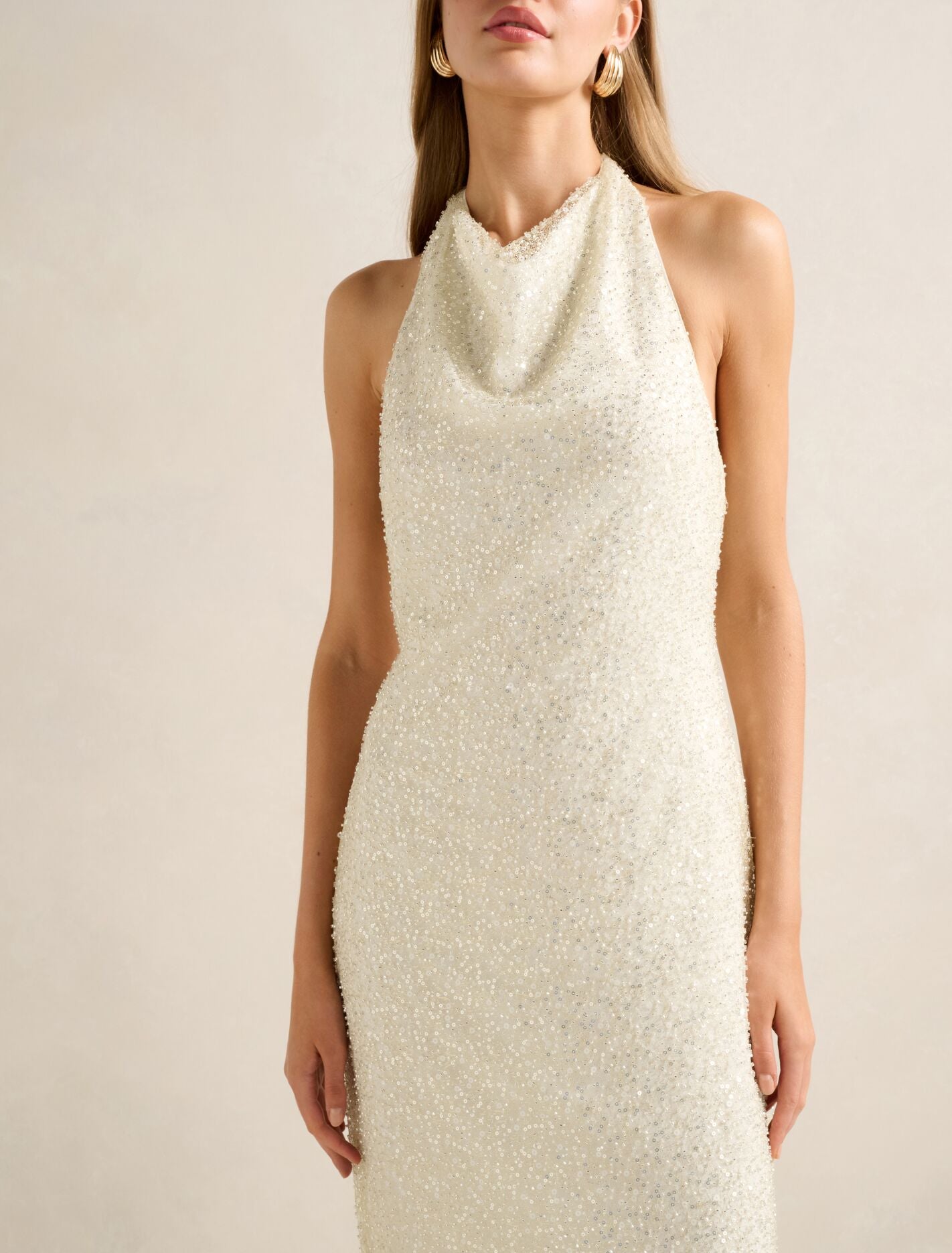 Miranda Sequin Halter Maxi Dress Forever New