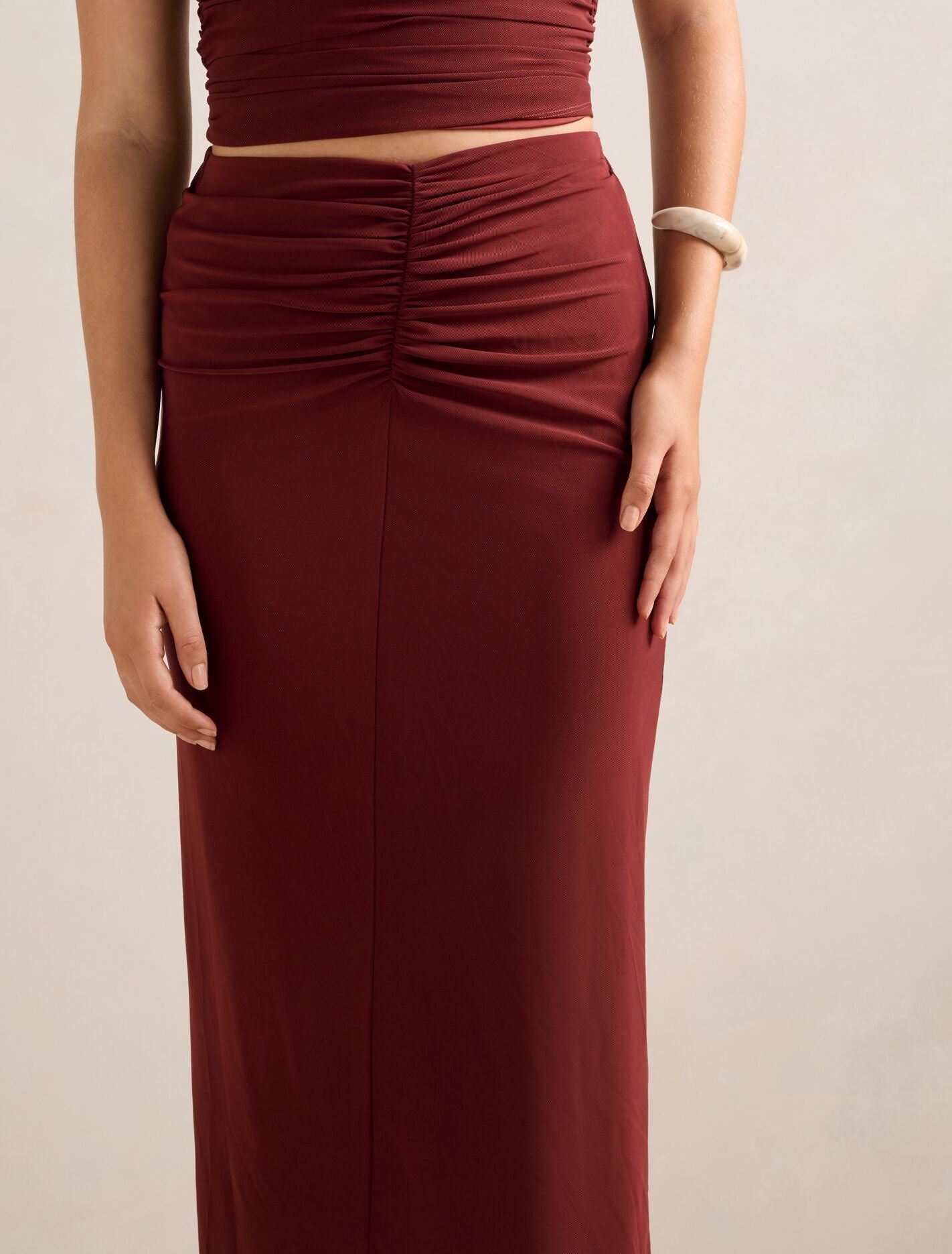 Savannah Ruched Mesh Skirt Forever New