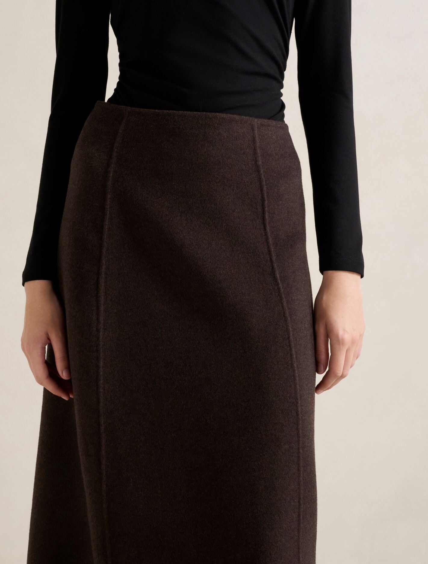 Amara Felled Midi Skirt Forever New