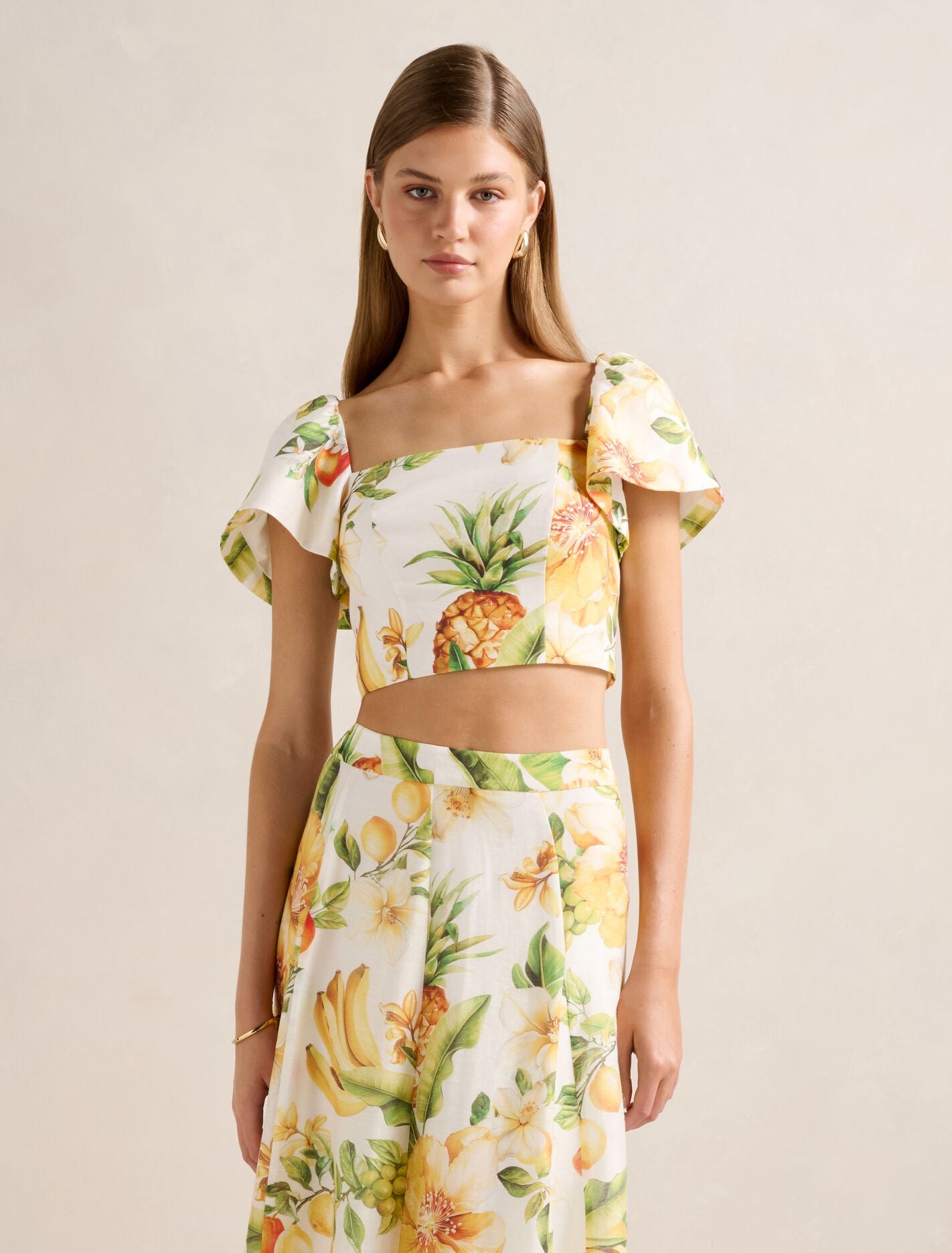 Jane Printed Cropped Top Domenica Floral Co-Ord Forever New