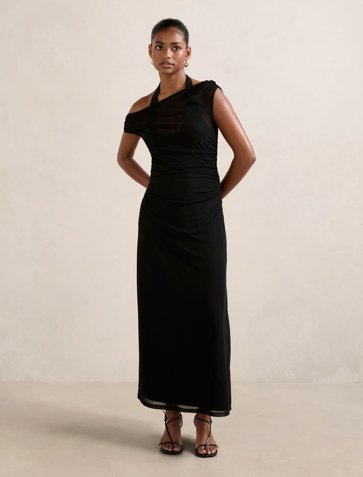 Brooklyn Petite Layered Jersey Maxi Dress Black | Forever New Brooklyn Petite Layered Jersey Maxi Dress Black | Forever New