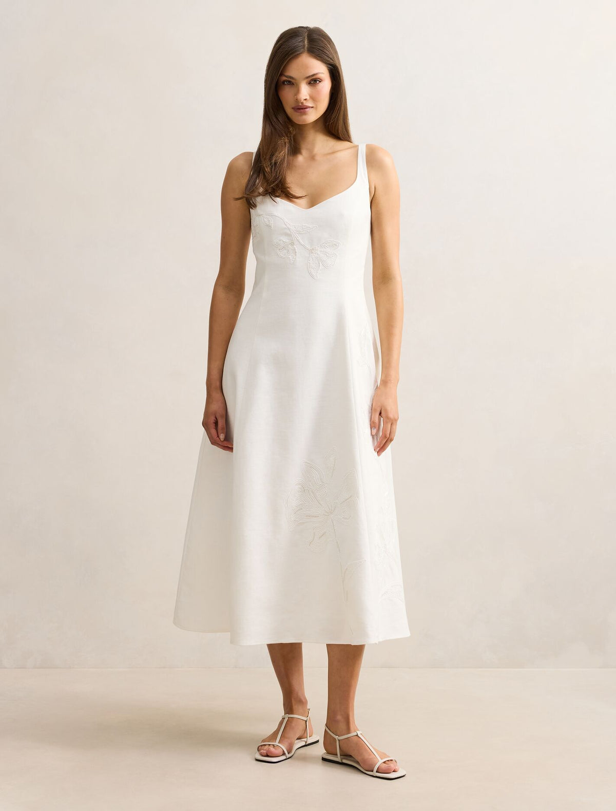 Carla Embroidery Sequin Midi Dress Mayfield Embroidery Forever New
