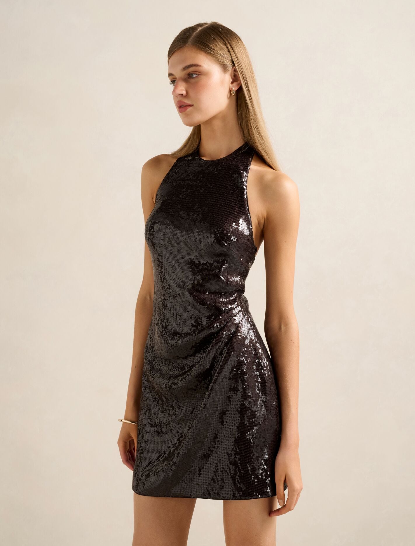 Tate Sequin Halter Mini Dress