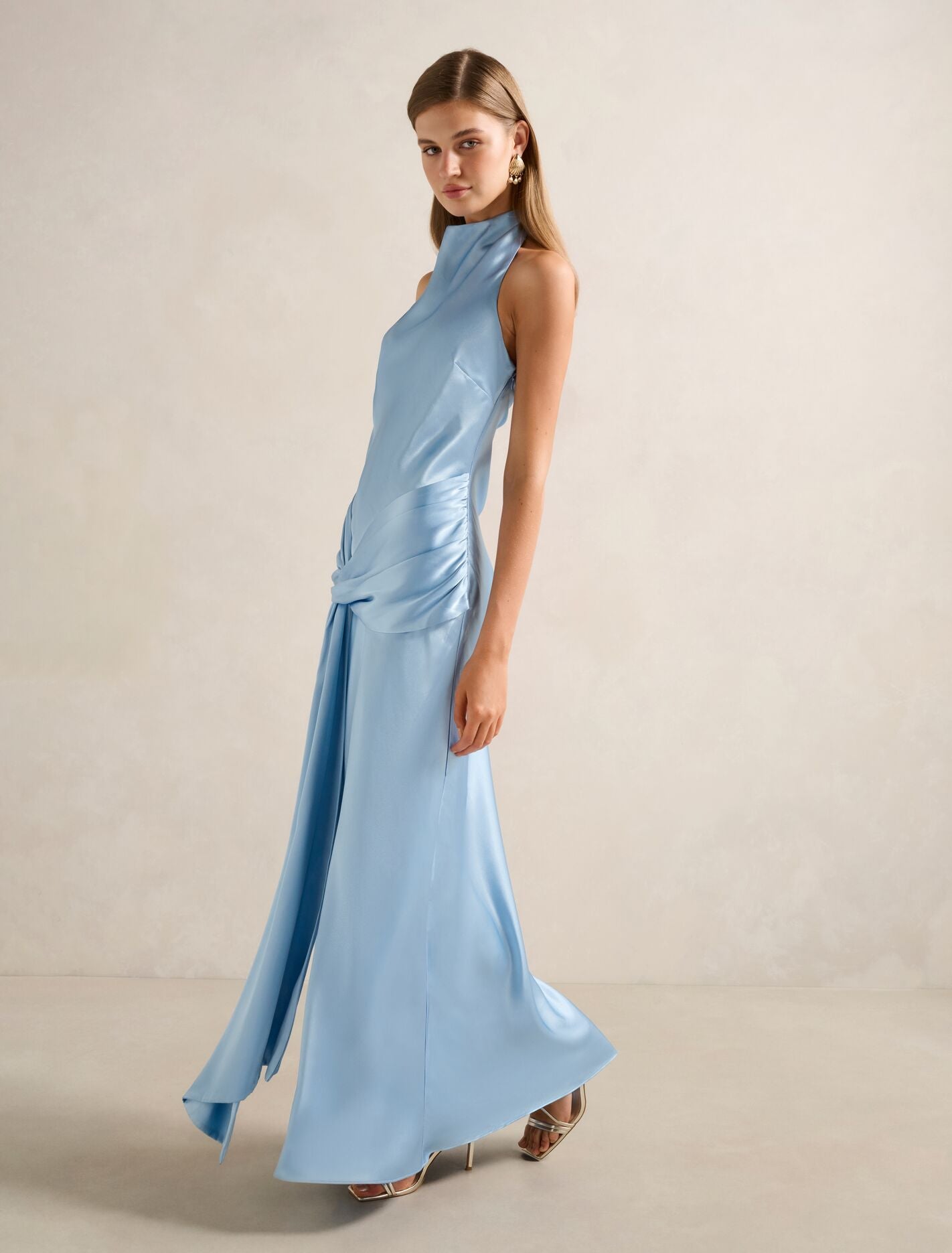 Abby Halter Satin Maxi Dress Forever New
