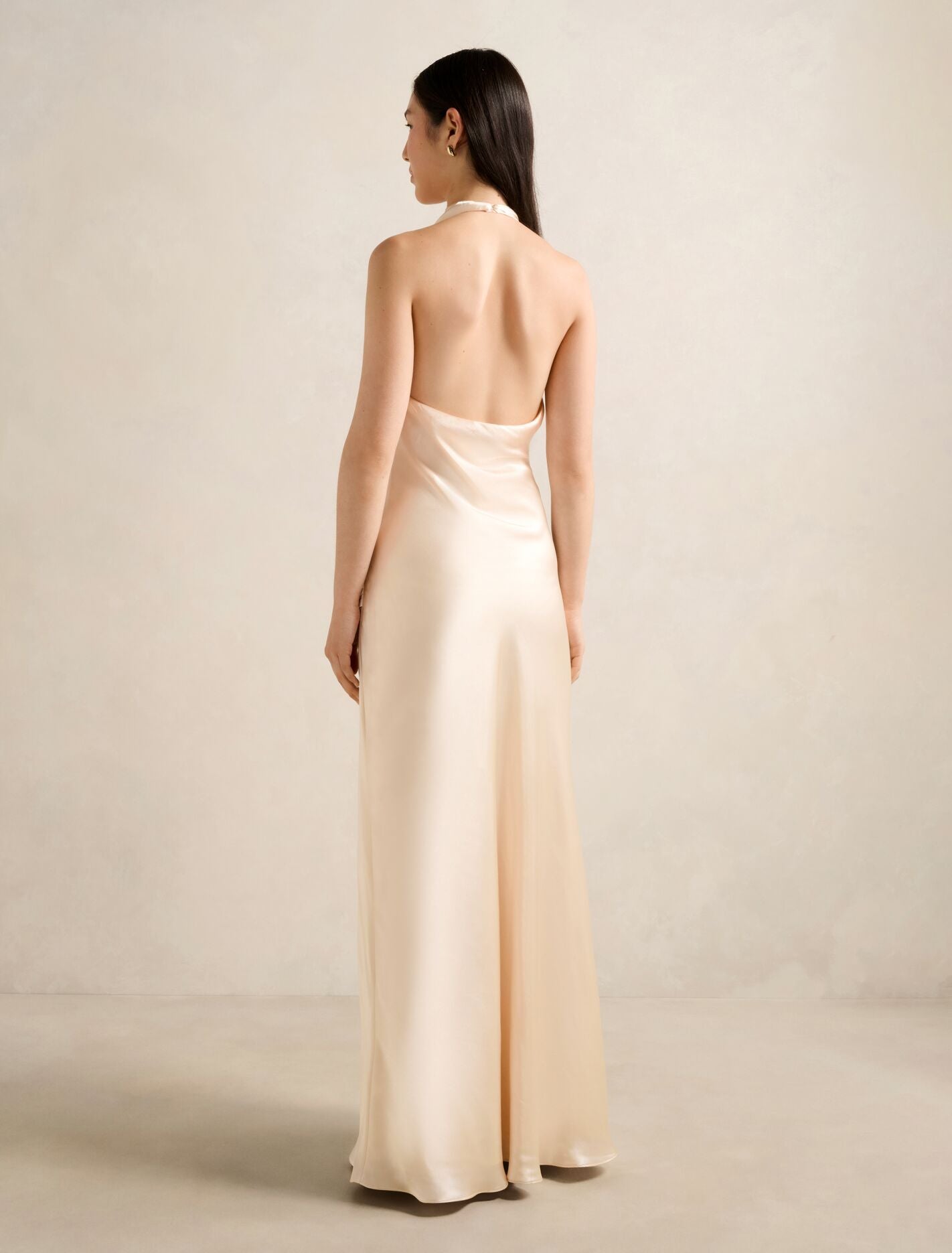 Abby Halter Satin Maxi Dress