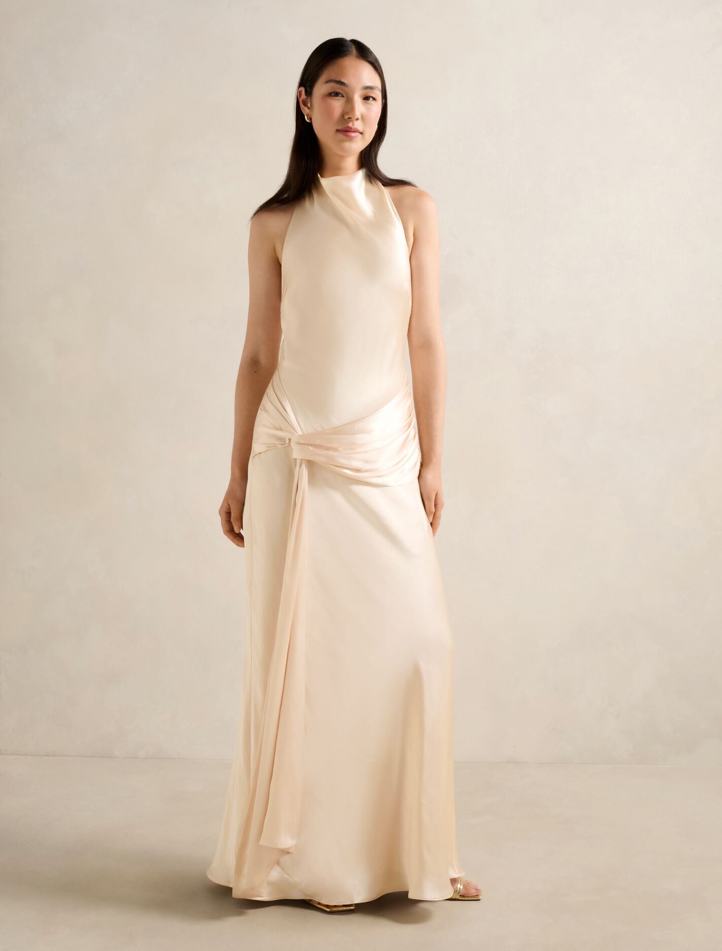 Abby Halter Satin Maxi Dress