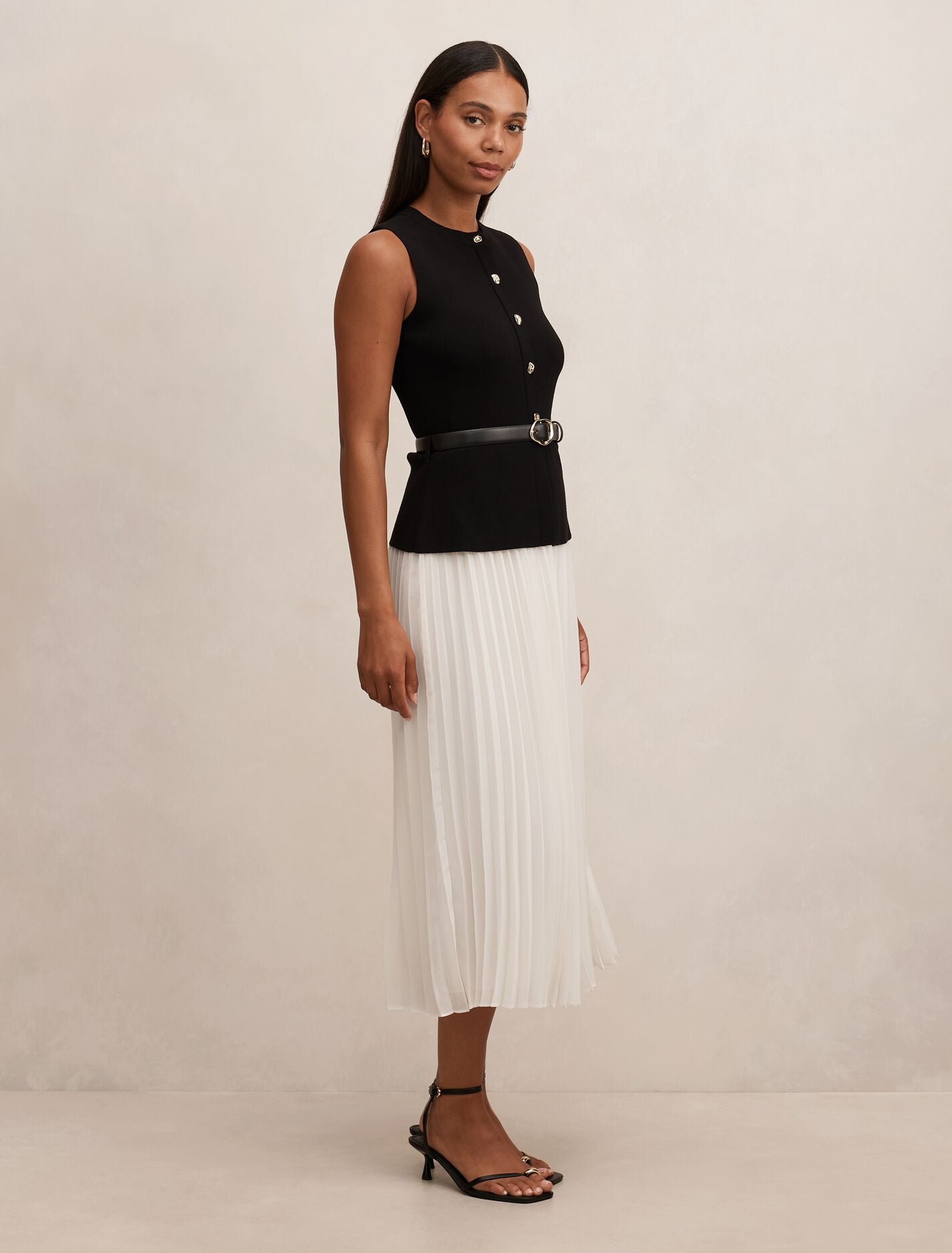 Louisa Woven Mix Knit Dress Forever New
