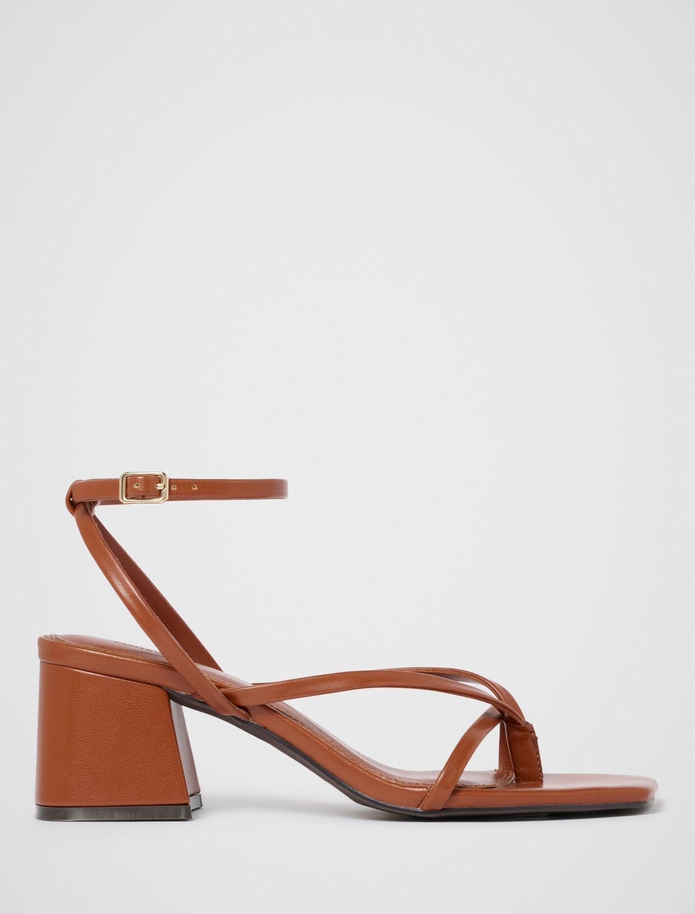 Hallie Toe Thong Block Heel Sandal Rust Forever New