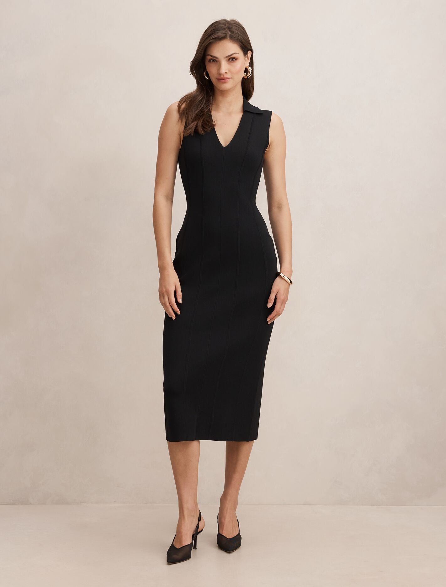 forever new black midi dress Marlowe Sculpted Midi Dress